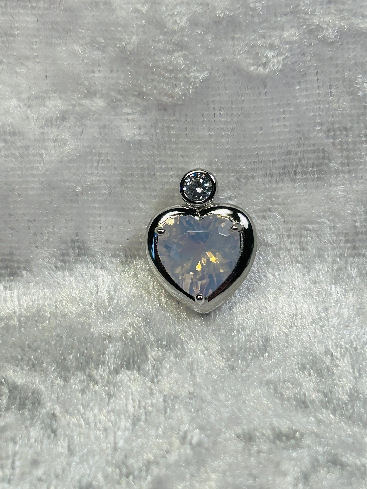 Crystal Heart Pendant with Lavender Amethyst Gemstone • 925 Sterling Silver • CZ Accent • Gift Box Celtic Dragon Jewellery