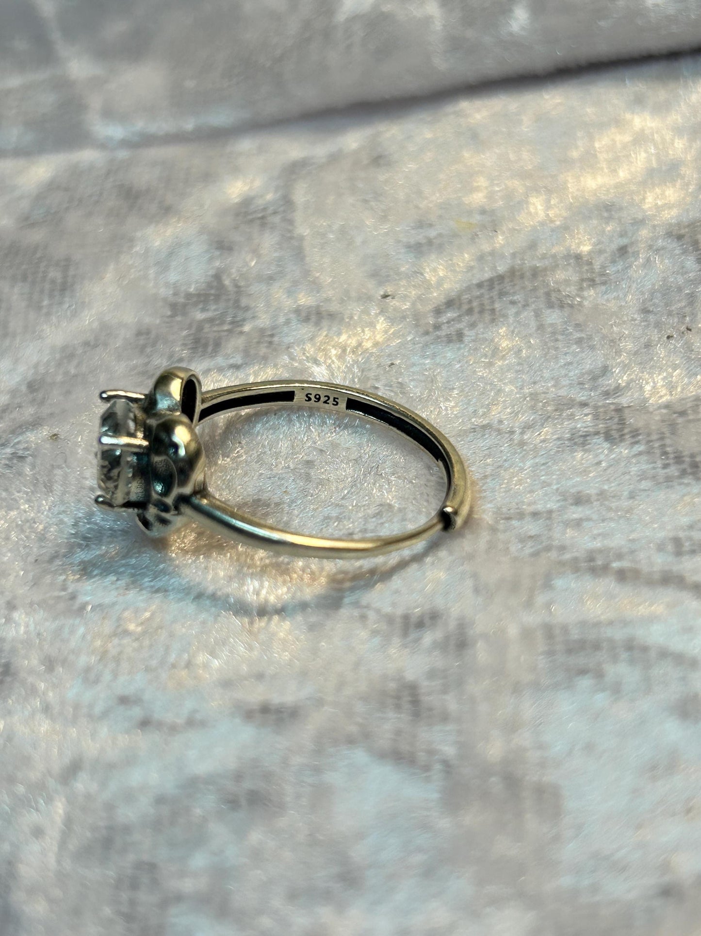 Heart Ring with Clear Quartz Gemstone • 925 Sterling Silver • Adjustable • Gift Box