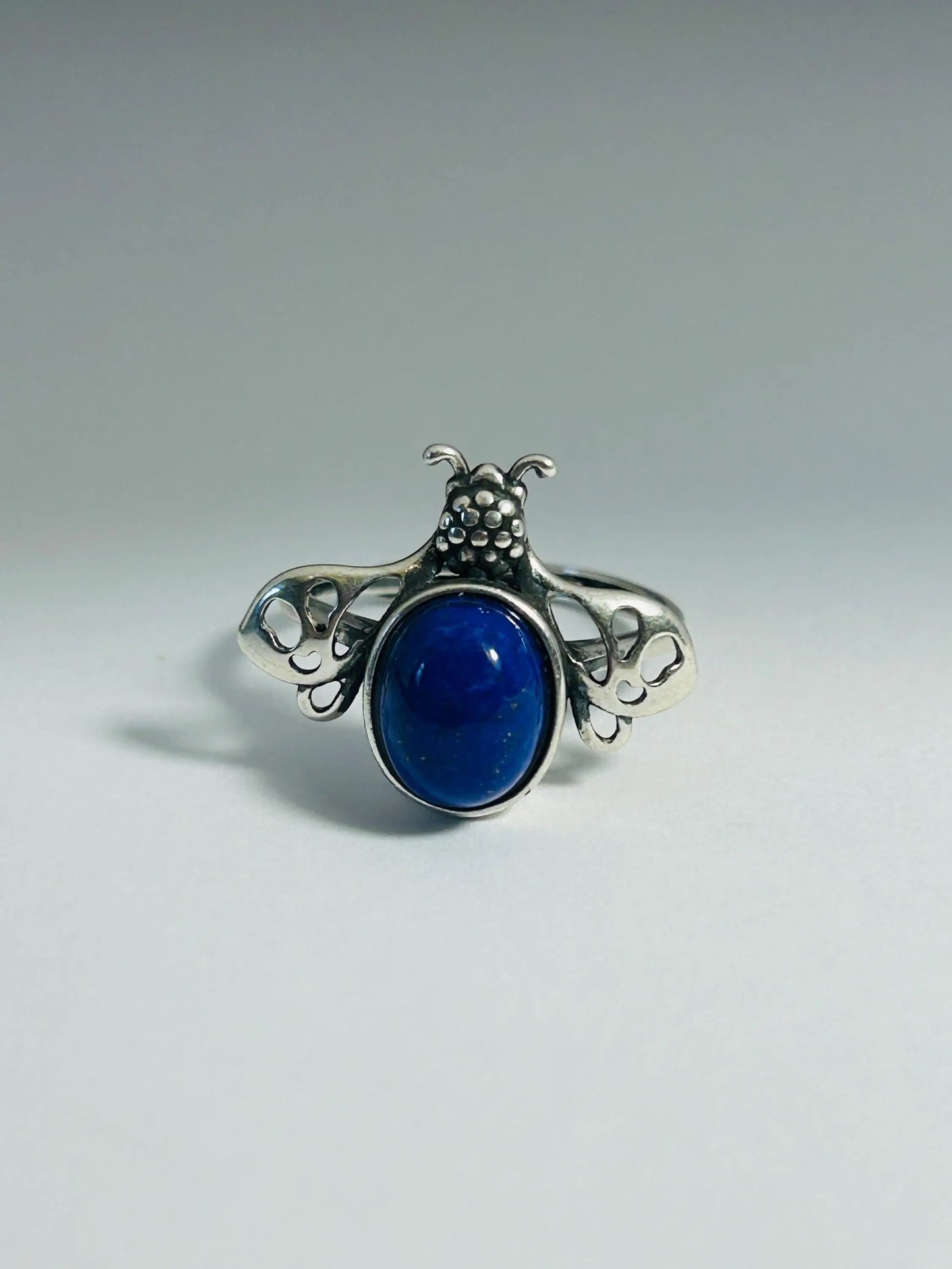 Bumble Bee Ring with Lapis Lazuli Gemstone • 925 Sterling Silver • Adjustable • Gift box Celtic Dragon Jewellery