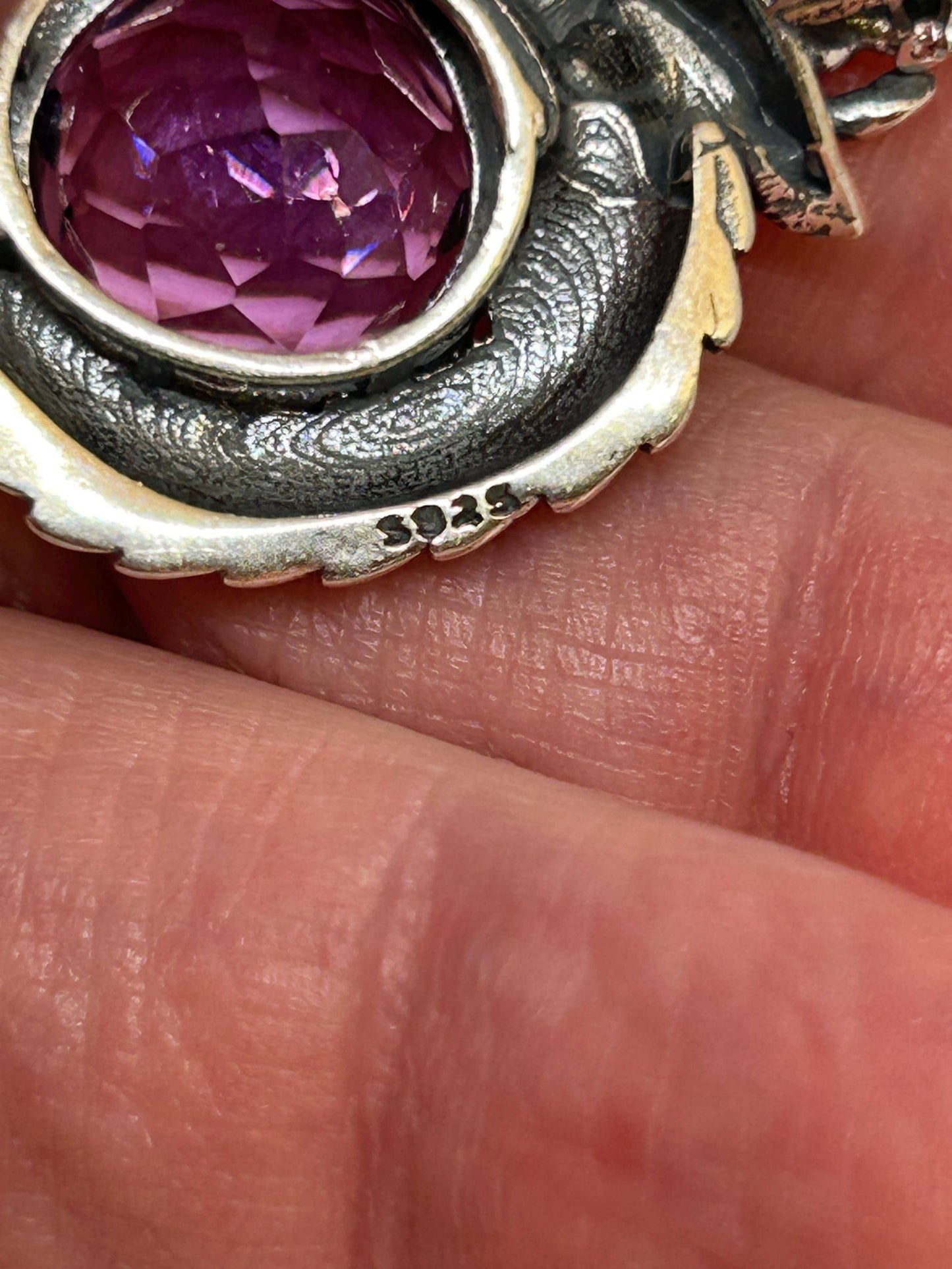 Amethyst Dragon Pendant | 925 Sterling Silver Necklace | Handcrafted Fantasy Jewellery | Gift for Her