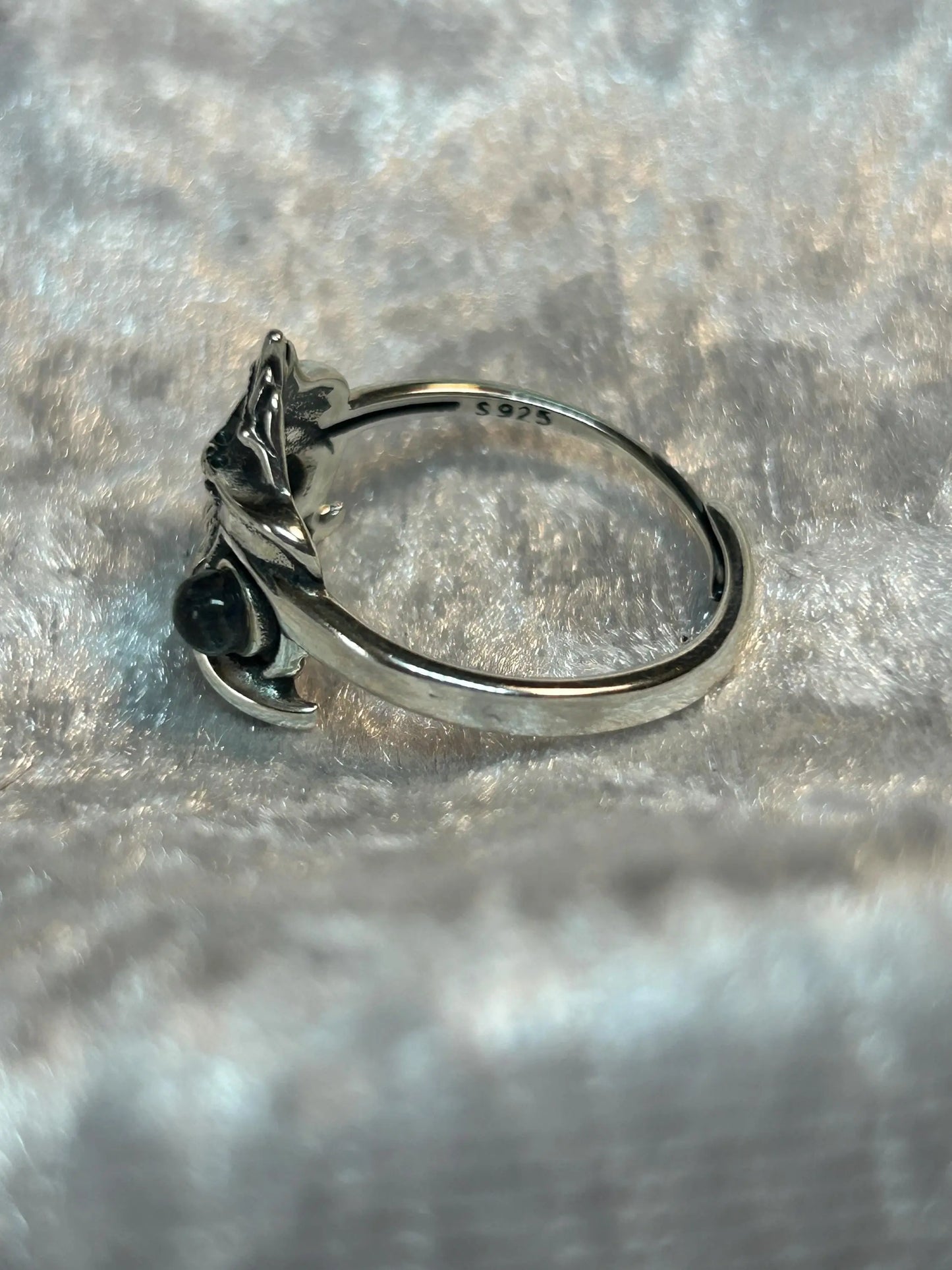 Oriental Lion Ring with Labradorite Gemstones • 925 Sterling Silver • Adjustable • Gift Box Celtic Dragon Jewellery