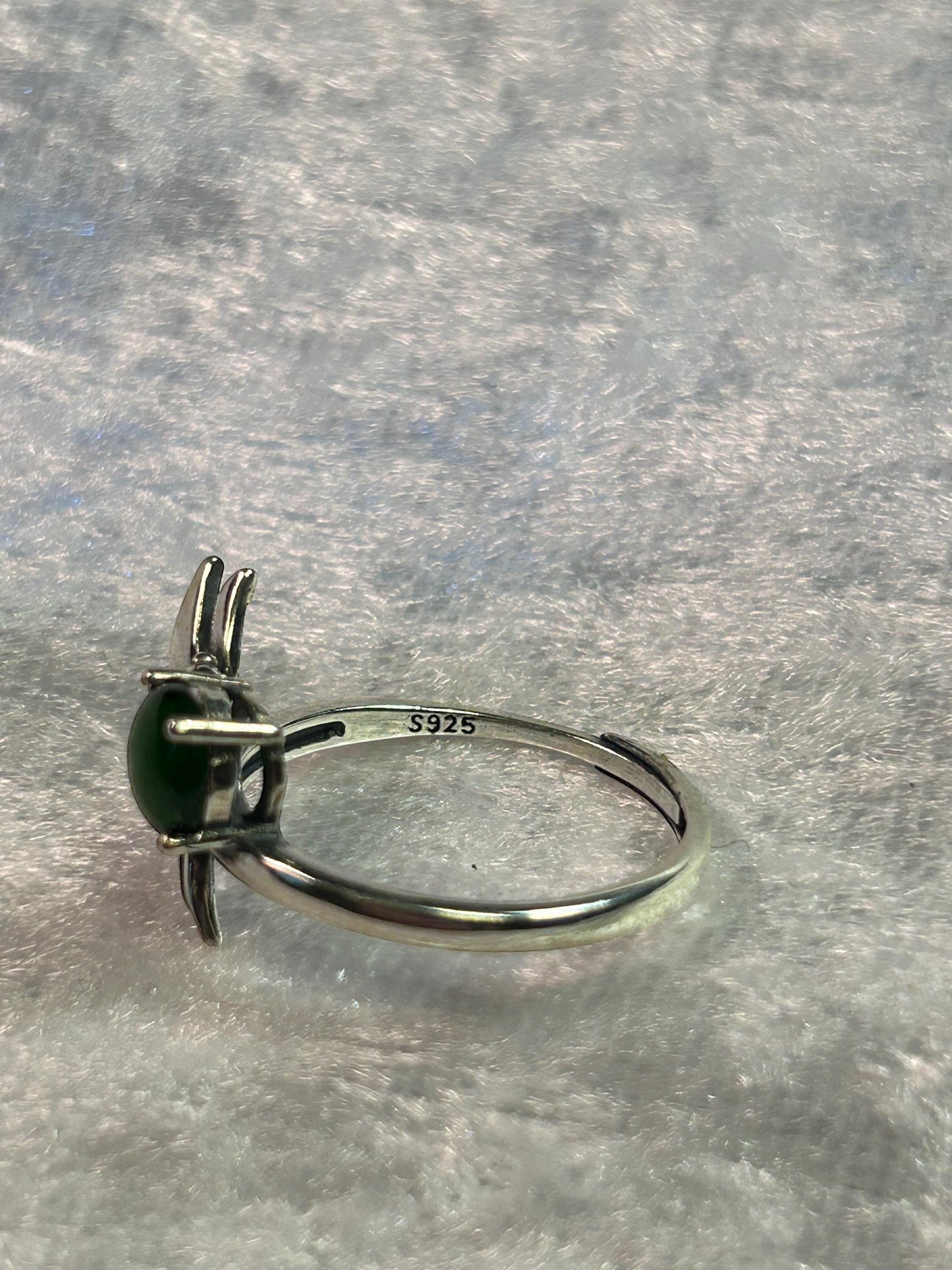Fairy Ring with Chrome Diopside Gemstone • 925 Sterling Silver • Adjustable • Gift Box