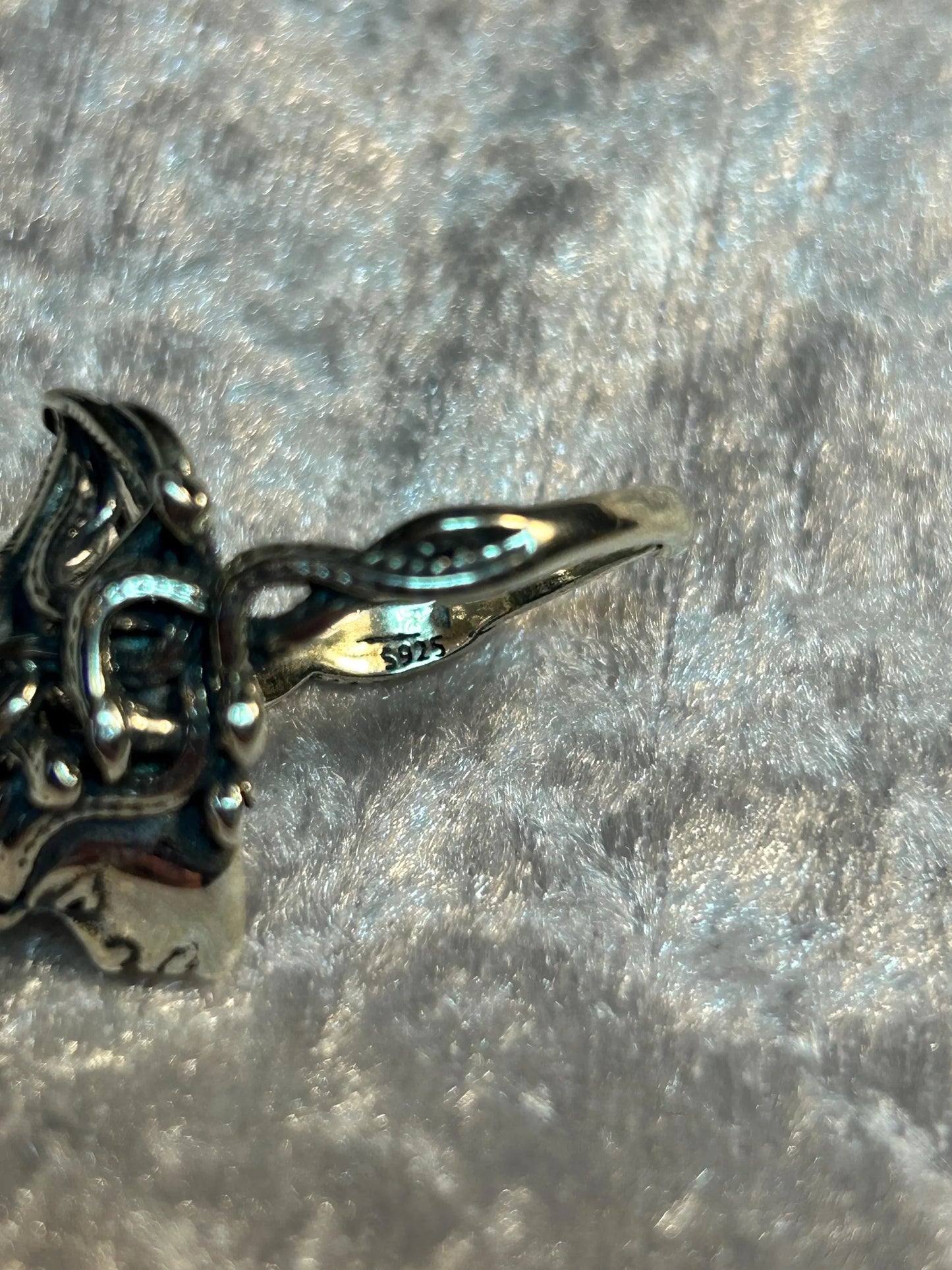 Mythical Medusa Ring with Blue Topaz & Amethyst Gemstones • 925 Sterling Silver • Adjustable • Gift box Celtic Dragon Jewellery