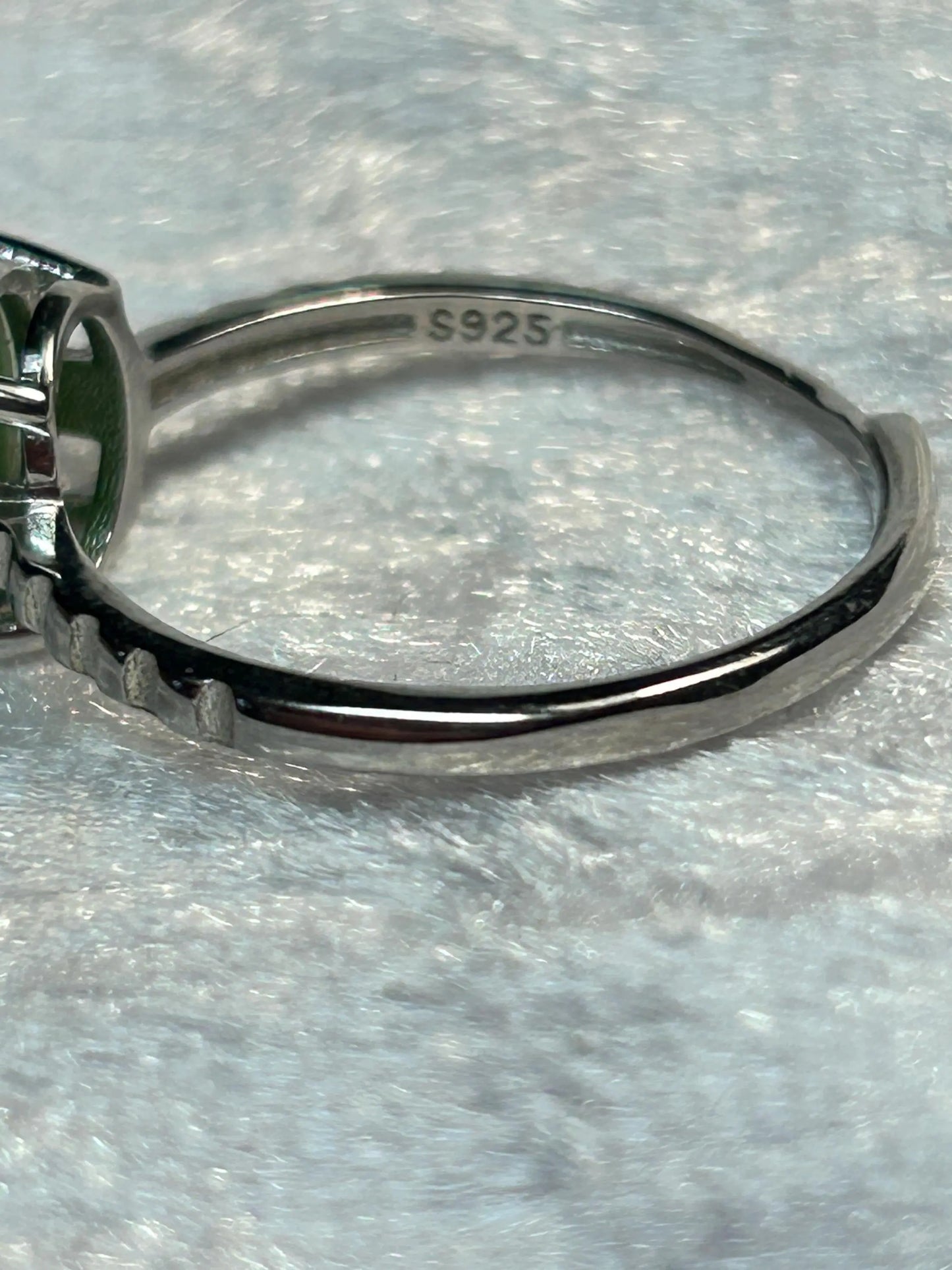 Pretty Jade Ring • Claw Set Gemstone • 925 Sterling Silver • Adjustable • Gift Box Celtic Dragon Jewellery