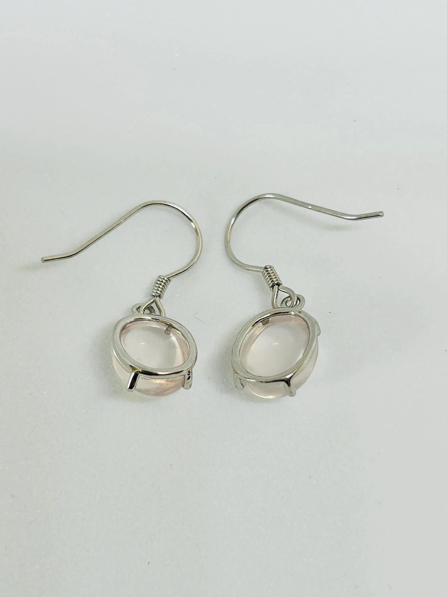 Rose Quartz Dropper Earrings • 925 Sterling Silver • Gift Box Celtic Dragon Jewellery