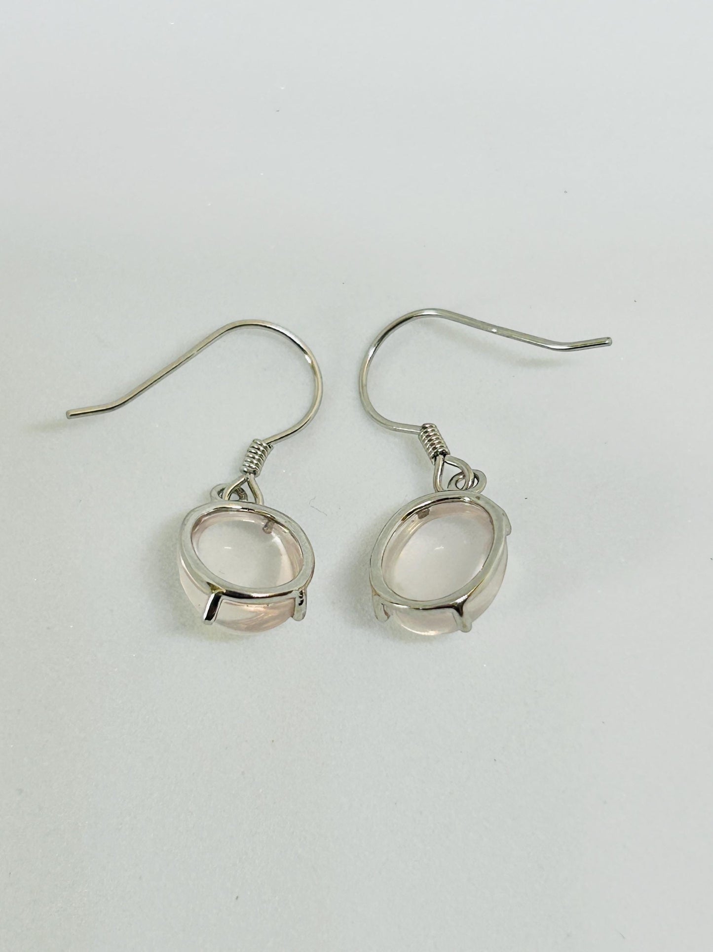 Rose Quartz Dropper Earrings • 925 Sterling Silver • Gift Box