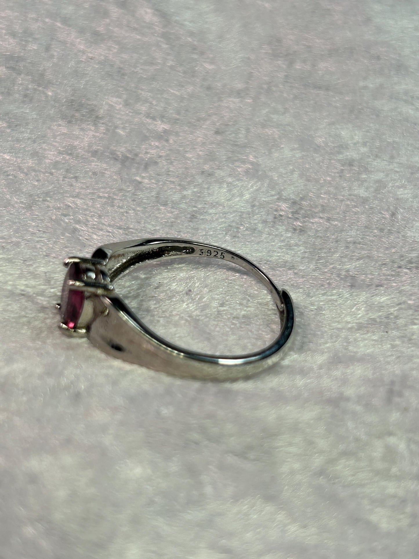 Purple Garnet Ring • 925 Sterling Silver • Adjustable • Gift Box