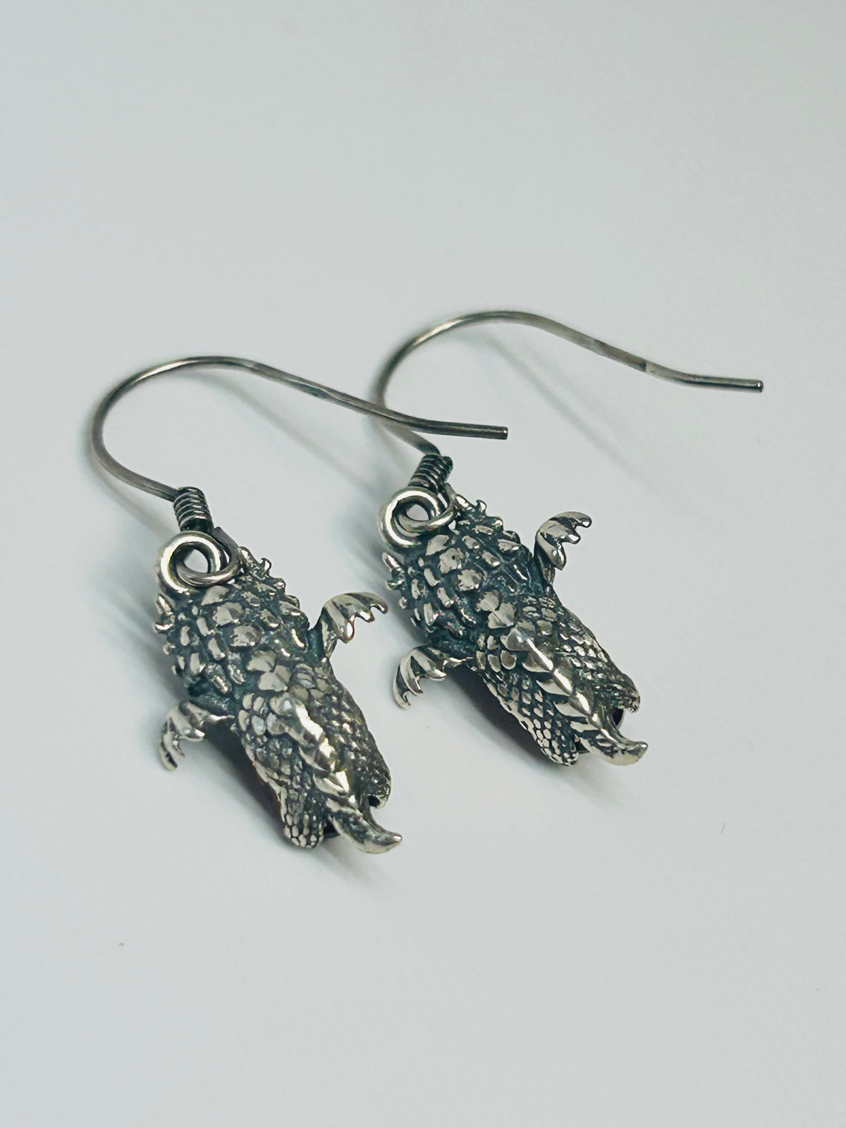 925 Sterling Silver Baby Dragon Drop Earrings with Natural Peridot
