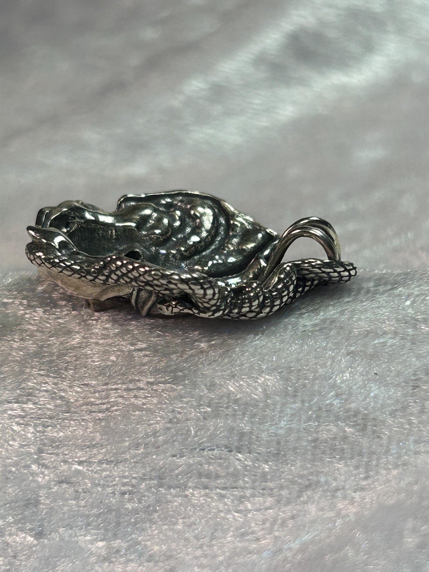 Medusa Pendant with Garnet Gemstones • 925 Sterling Silver • Gift Box