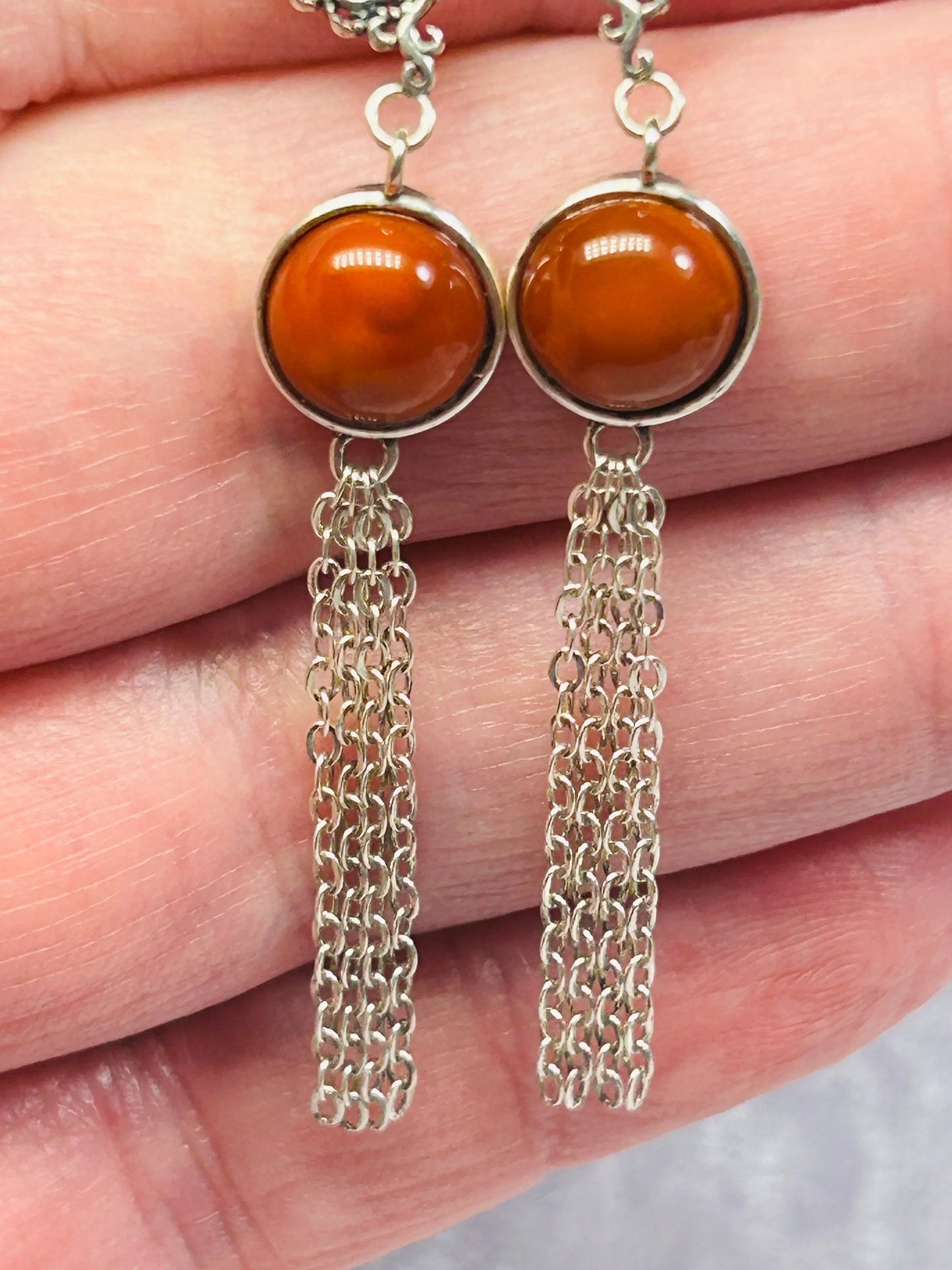 Mythical Phoenix Dropper Earrings with Red Agate Gemstones • 925 Sterling Silver • Gift Box Celtic Dragon Jewellery