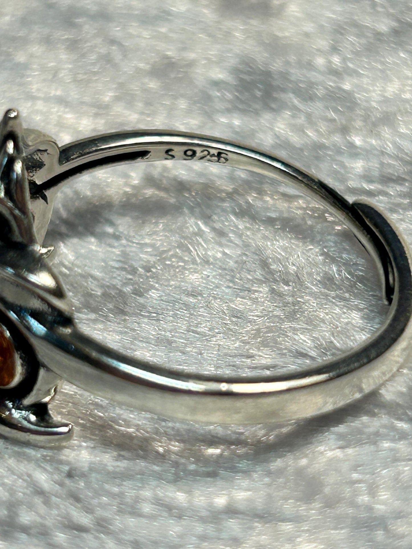 Oriental Temple Lion Ring with Sunstone Gemstones • 925 Sterling Silver • Adjustable • Gift Box