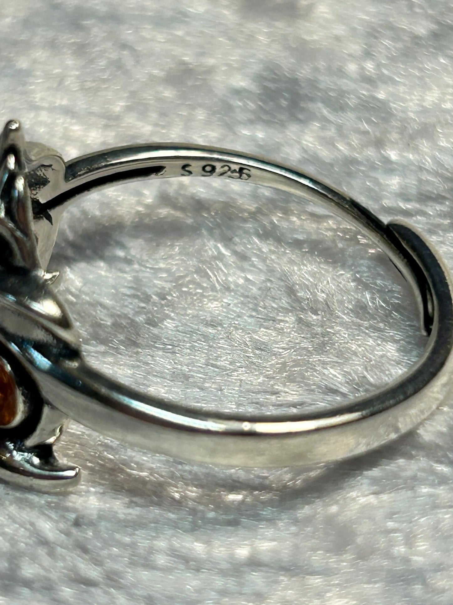 Oriental Temple Lion Ring with Sunstone Gemstones • 925 Sterling Silver • Adjustable • Gift Box Celtic Dragon Jewellery
