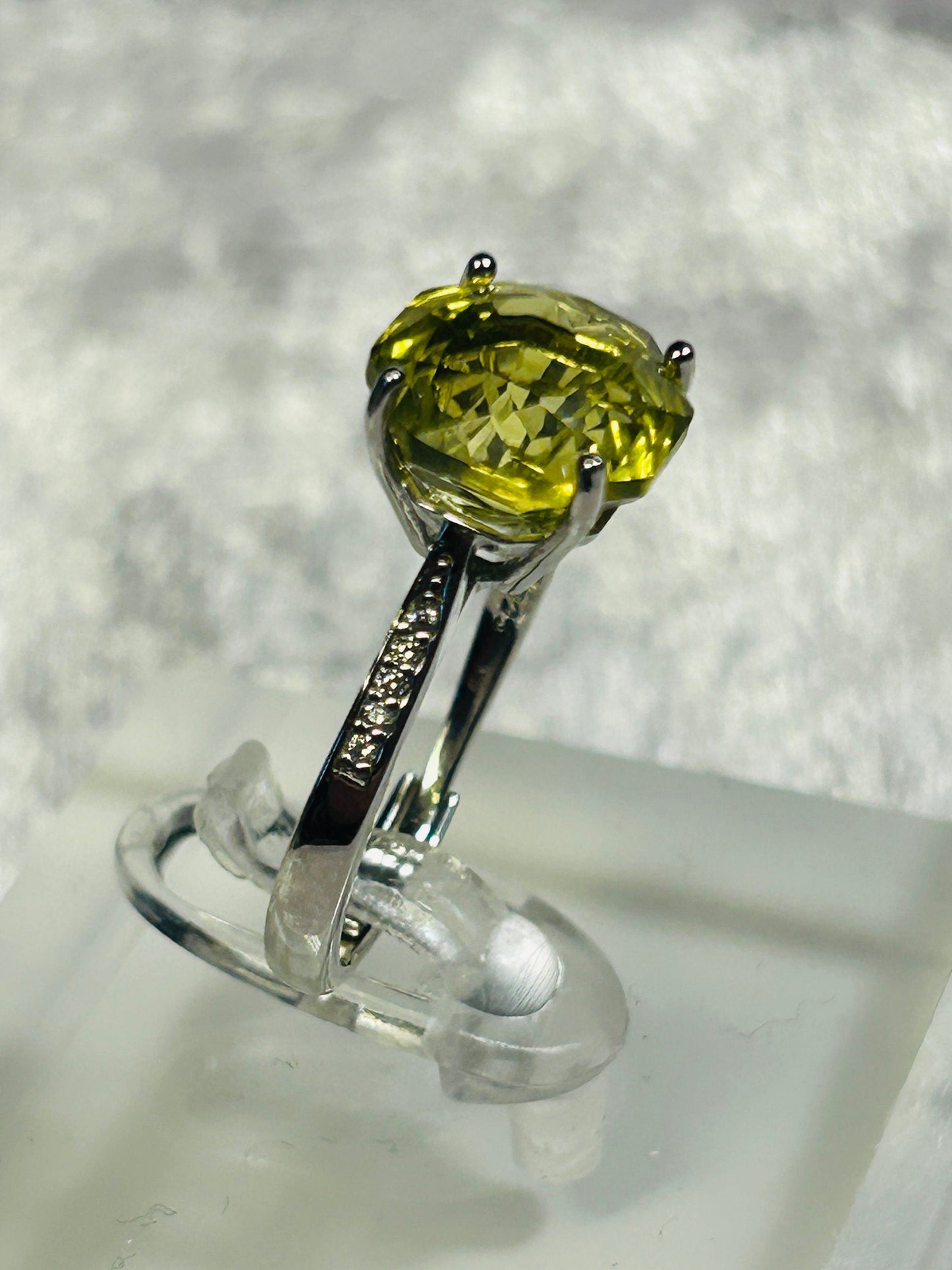 Lemon Citrine Solitaire Ring in 925 Sterling Silver & Adjustable Band Celtic Dragon Jewellery