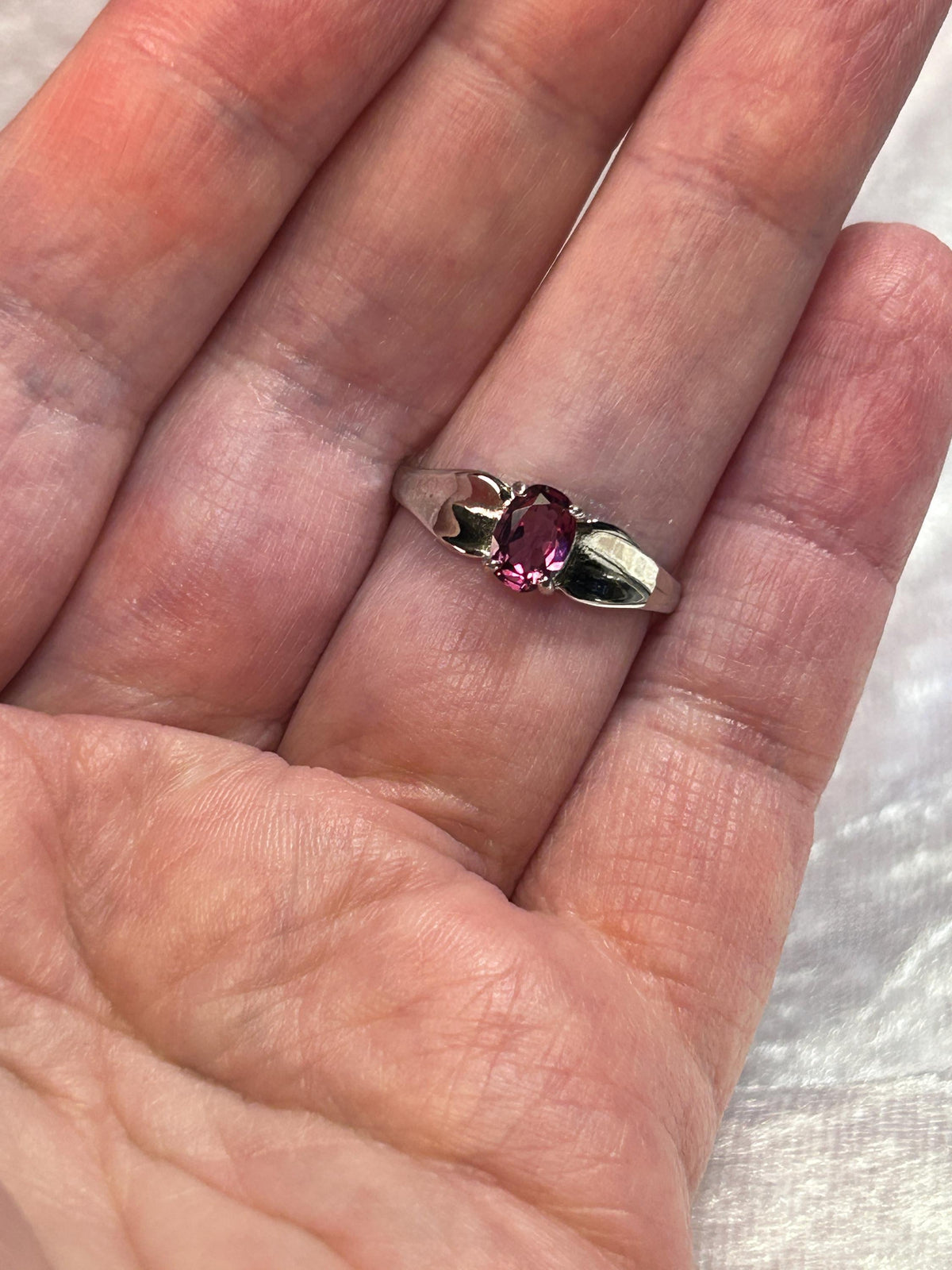 Pink Garnet Ring in 925 Sterling Silver - Adjustable Gemstone Jewellery Celtic Dragon Jewellery