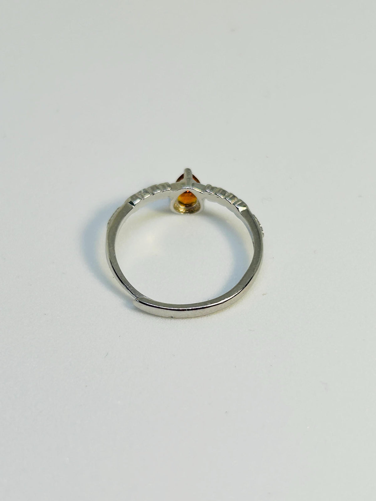 Orange Citrine Stacking Ring in 925 Sterling Silver - Adjustable Minimalist Jewellery Celtic Dragon Jewellery