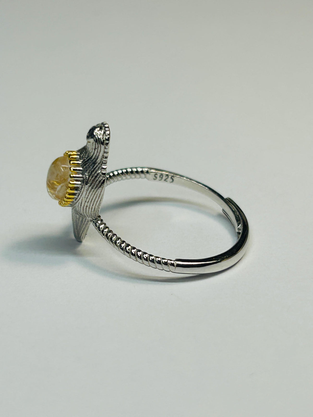 Dainty Bird Ring With Moonstone in 925 Sterling Silver & Adjustable Band Celtic Dragon Jewellery