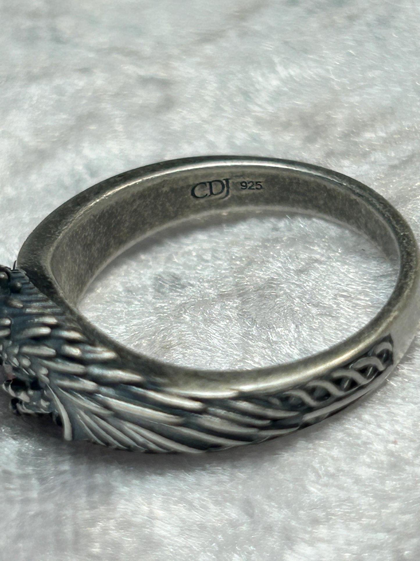 Celtic Dragon Ring with Red CZ, in 925 Sterling Silver - Limited Edition Goth Jewellery Celtic Dragon Jewellery