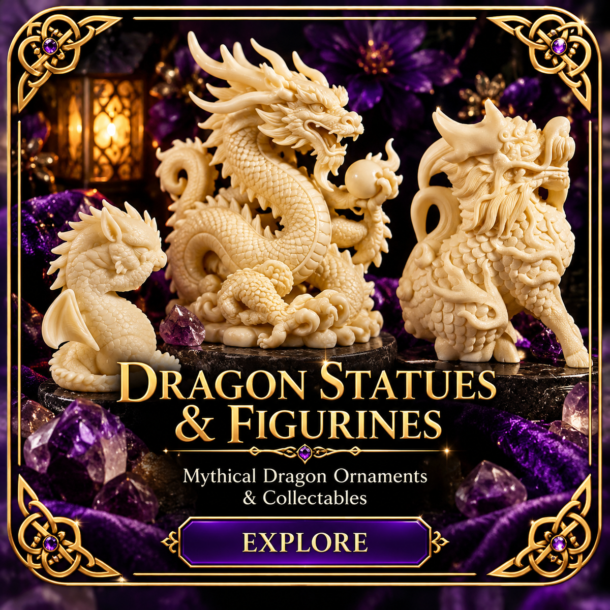 Dragon Statues & Figurines - Mythical Dragon Ornaments & Collectables