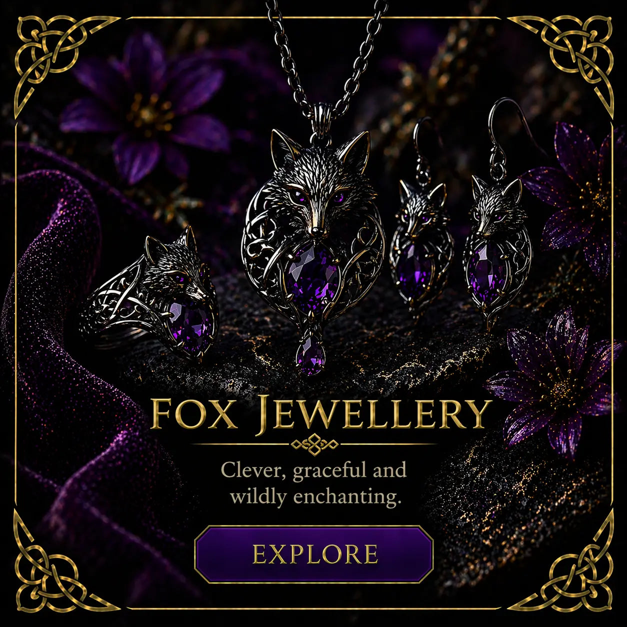 Sterling Silver Fox Jewellery