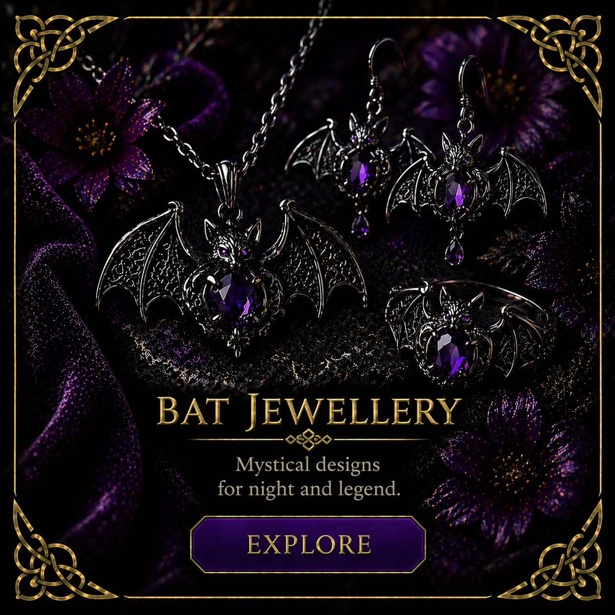 Sterling Silver Bat Jewellery