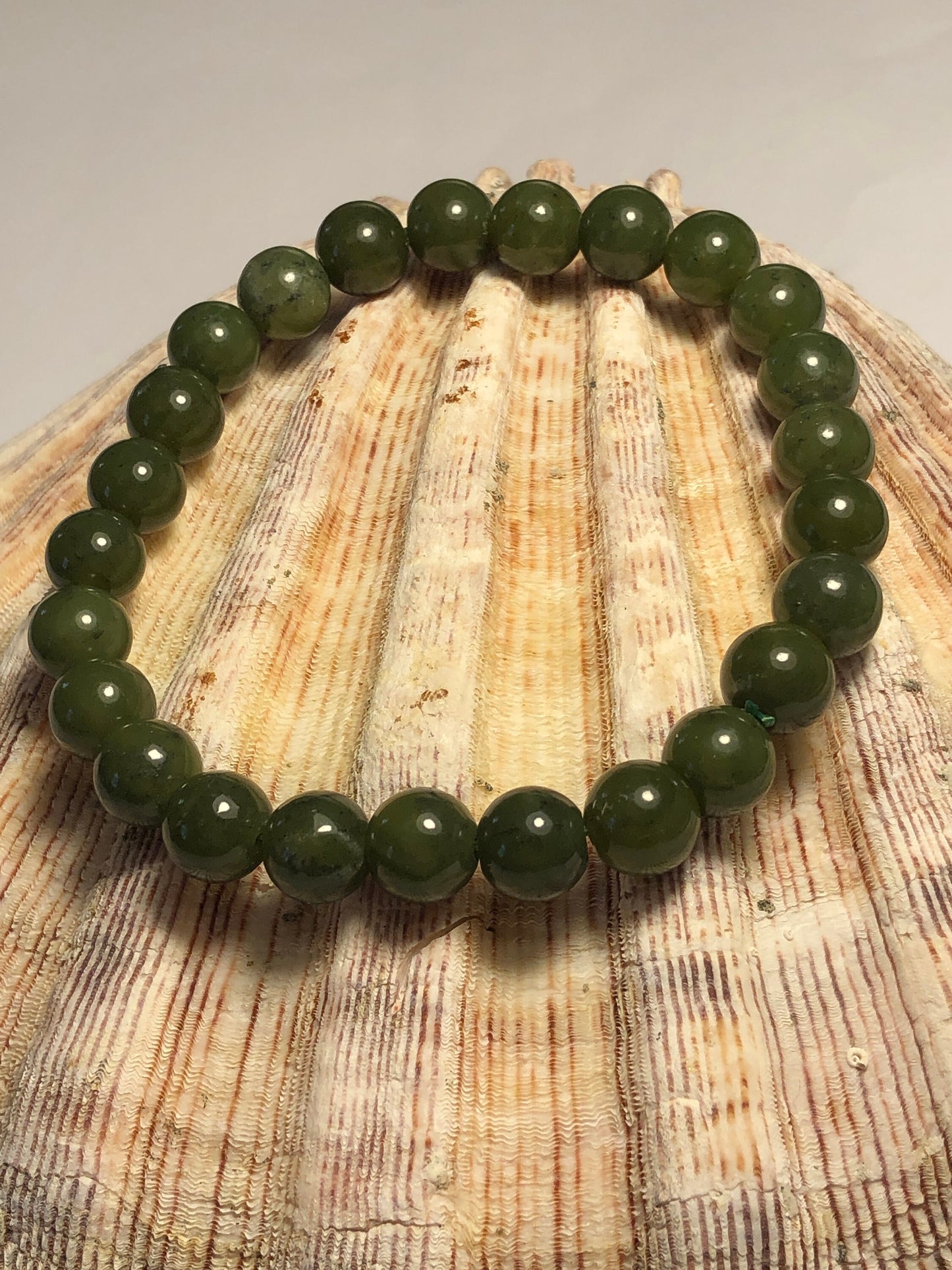 Canadian Jade Crystal Bracelet - Beaded Stretchy Bracelet With Velvet Gift Bag