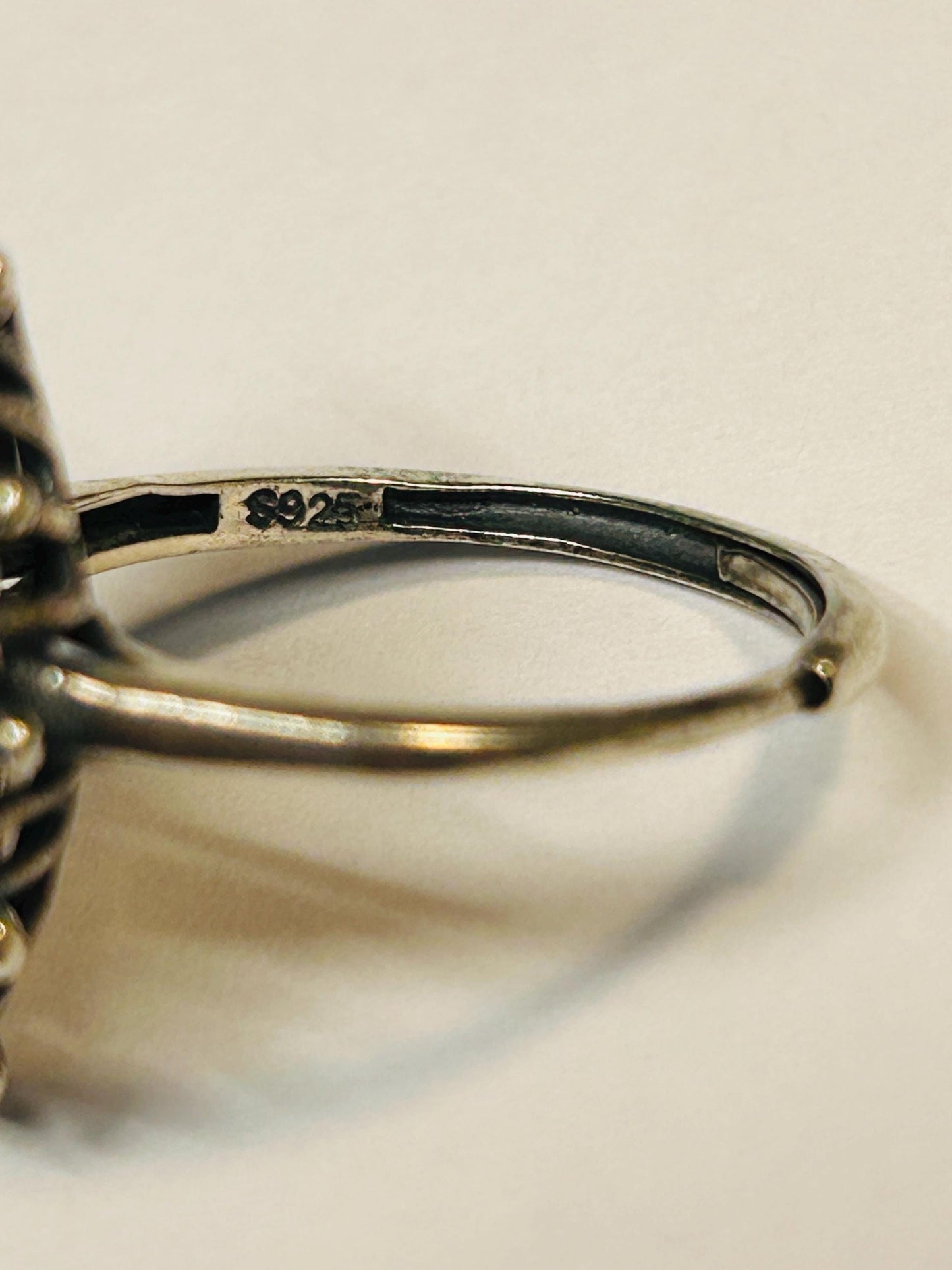 Pietersite Ring - 925 Sterling Silver - Oxidised Floral Design - Adjustable - With Gift Box