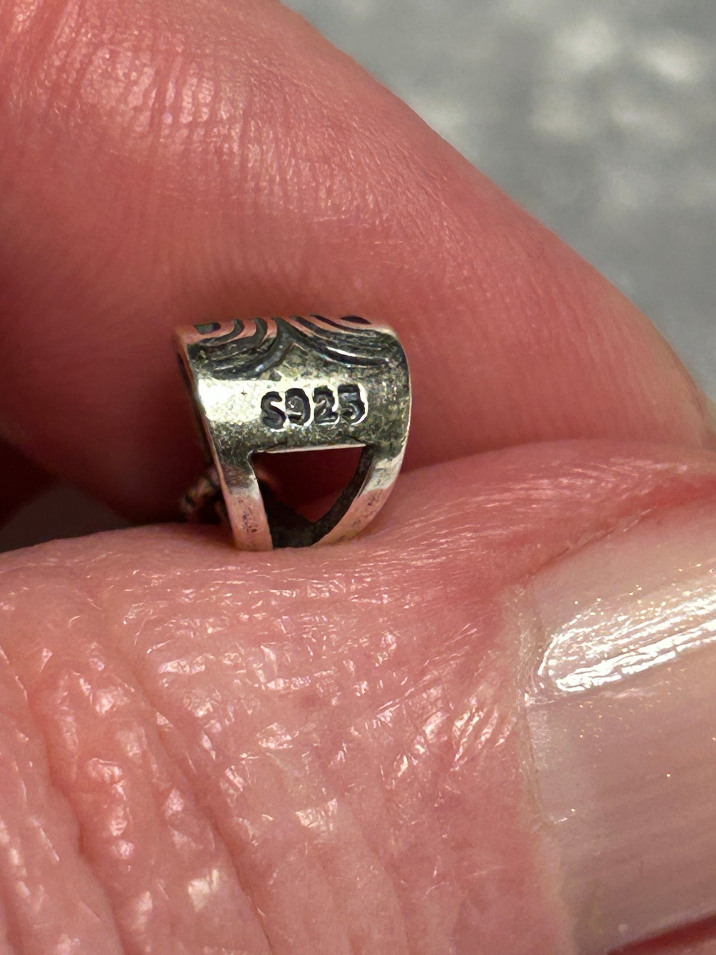 925 Sterling Silver Dragon Pendant: Amethyst Cabochon, Black Spinel Eyes