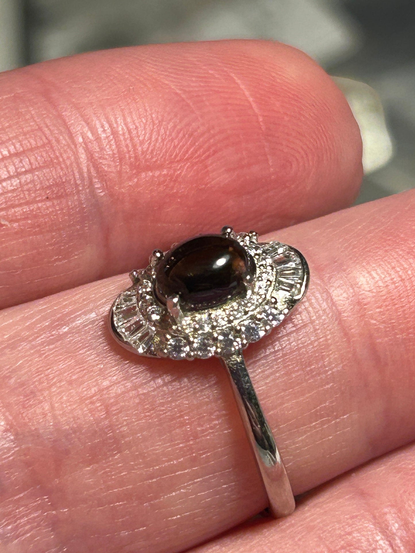 Pink Tourmaline Ring with CZ Accents • 925 Sterling Silver • Adjustable • Gift Box