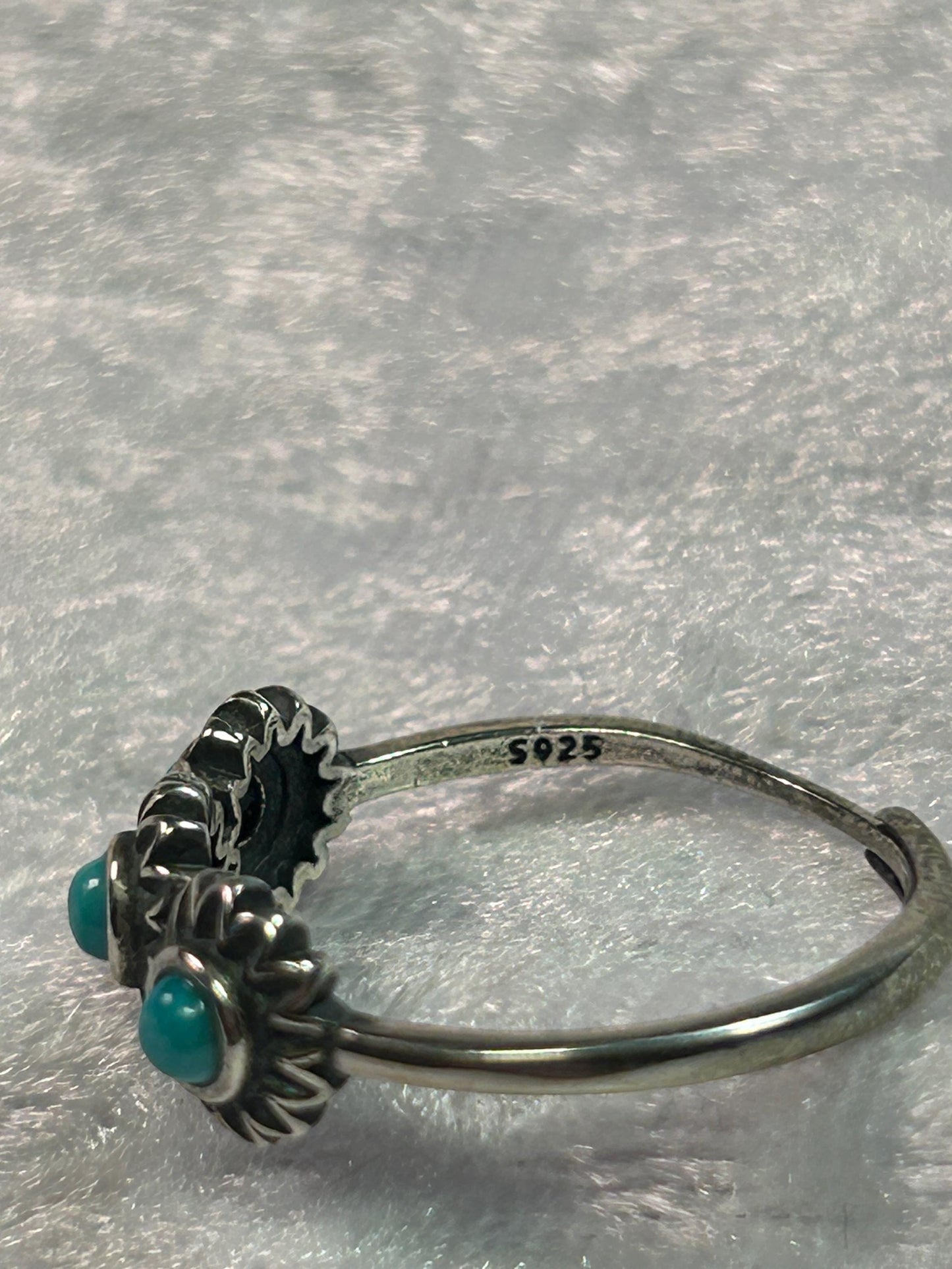 925 Silver Turquoise Ring • Adjustable • Giftbox
