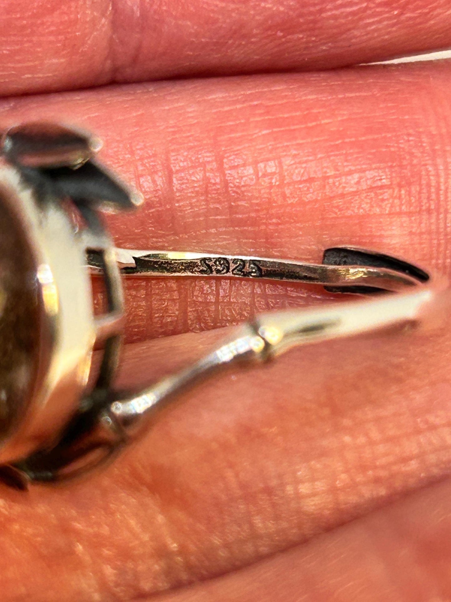 Leaf Ring with Garden Quartz Gemstone • 925 Sterling Silver • Adjustable • Gift Box