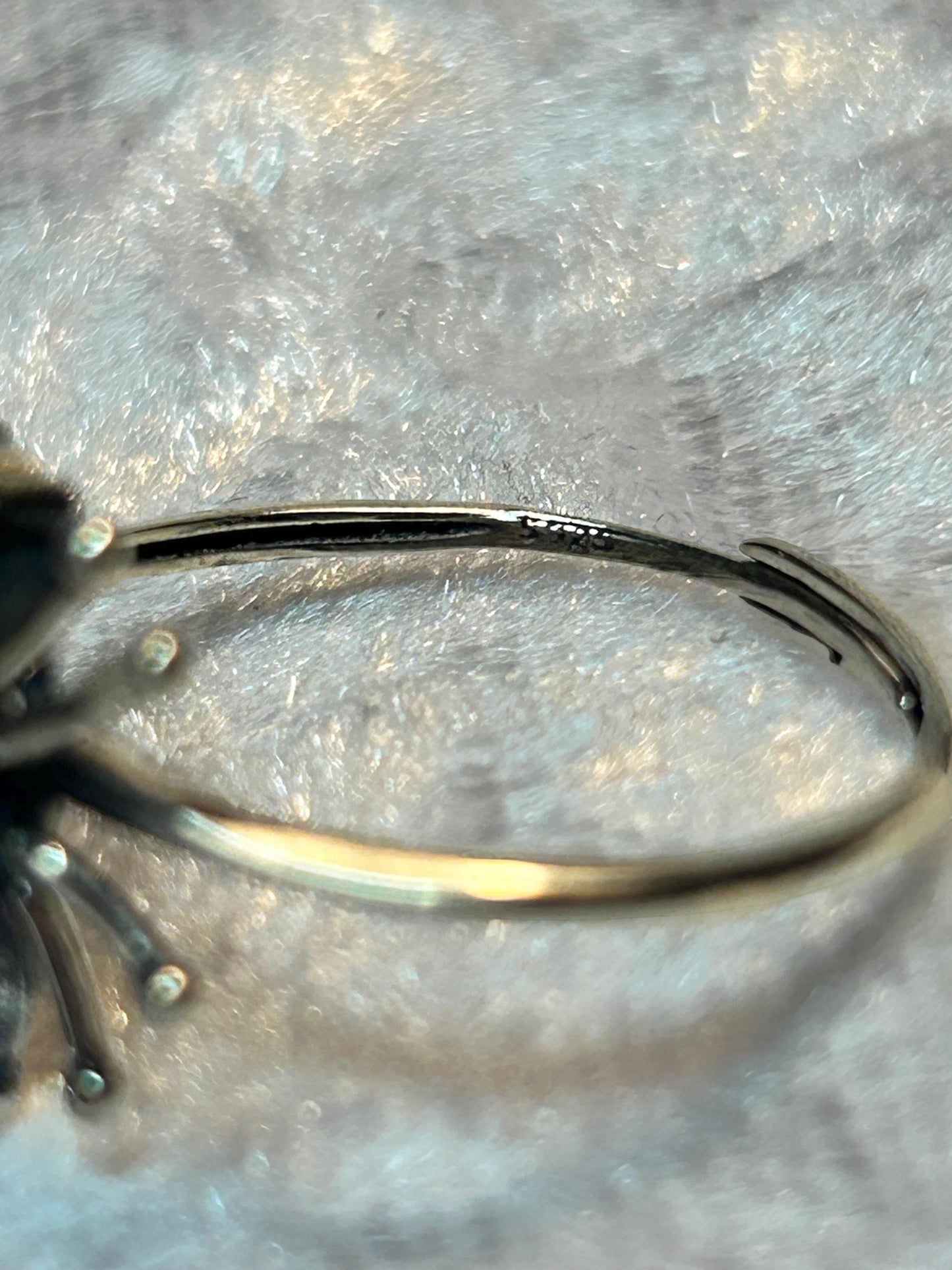 Spider Ring with Black Opal Gemstones • 925 Sterling Silver • Adjustable • Gift Box