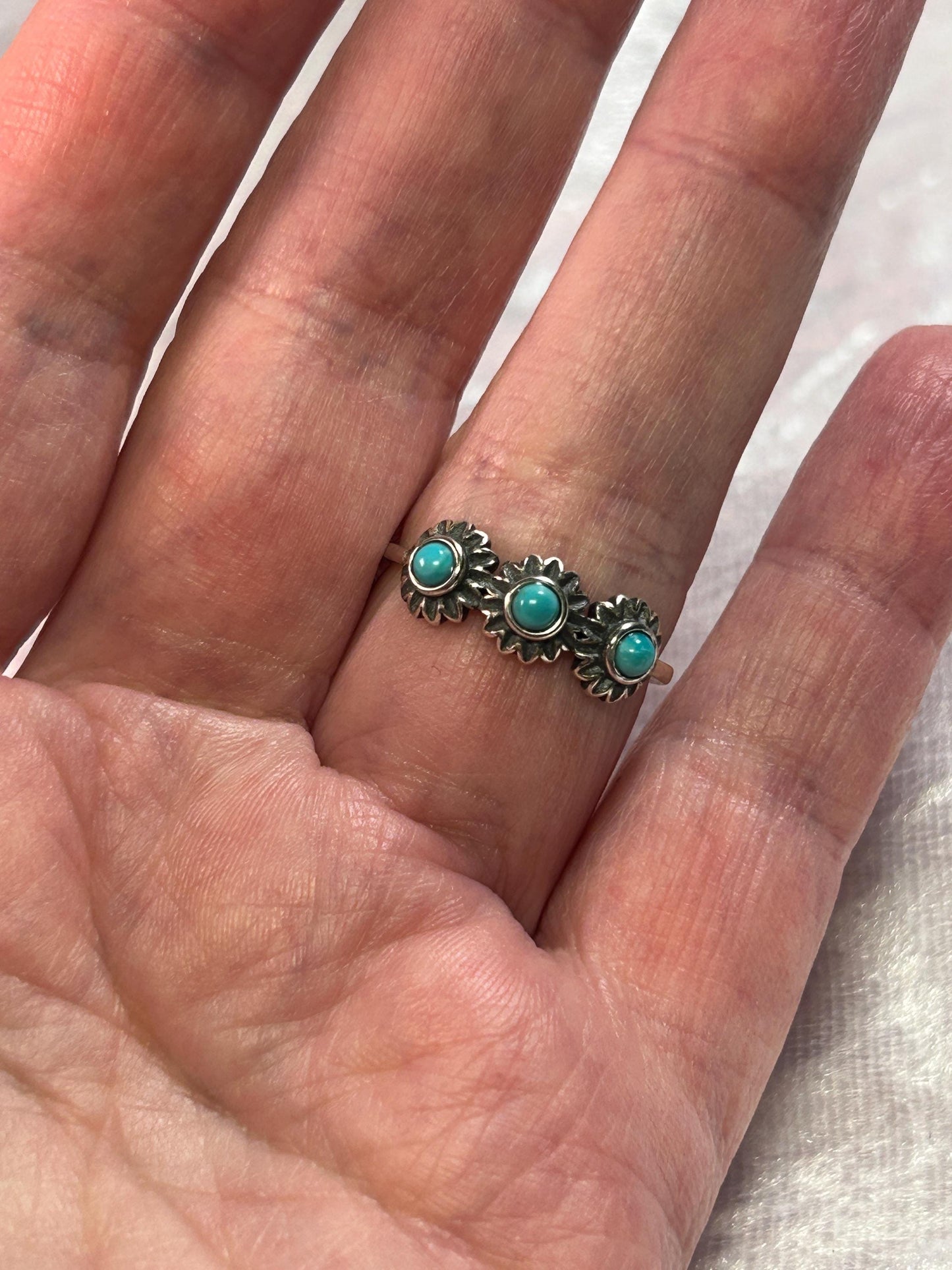 925 Silver Turquoise Ring • Adjustable • Giftbox