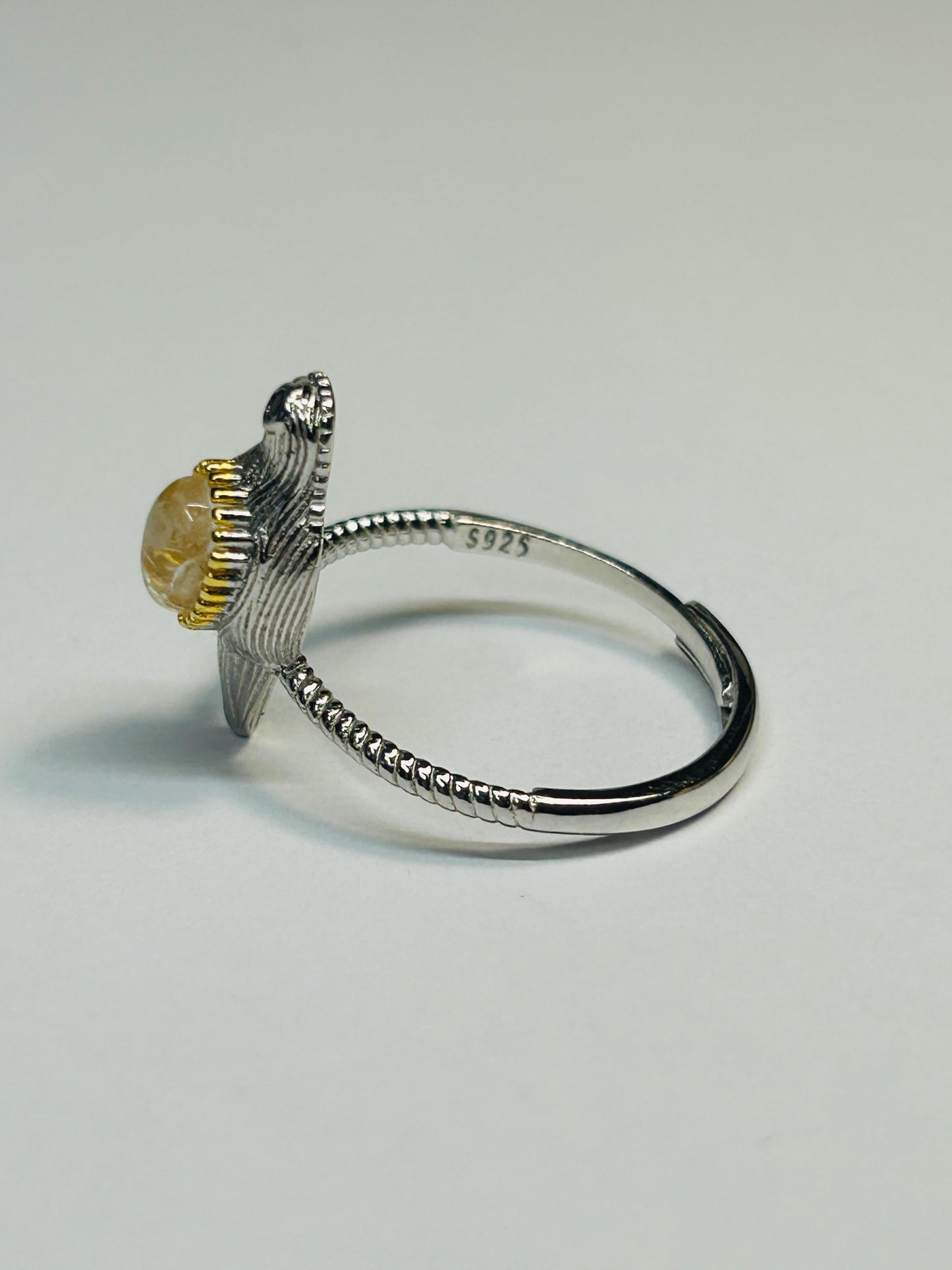 Dainty Bird Ring With Moonstone Gemstone • 925 Sterling Silver • Adjustable with Gift Box