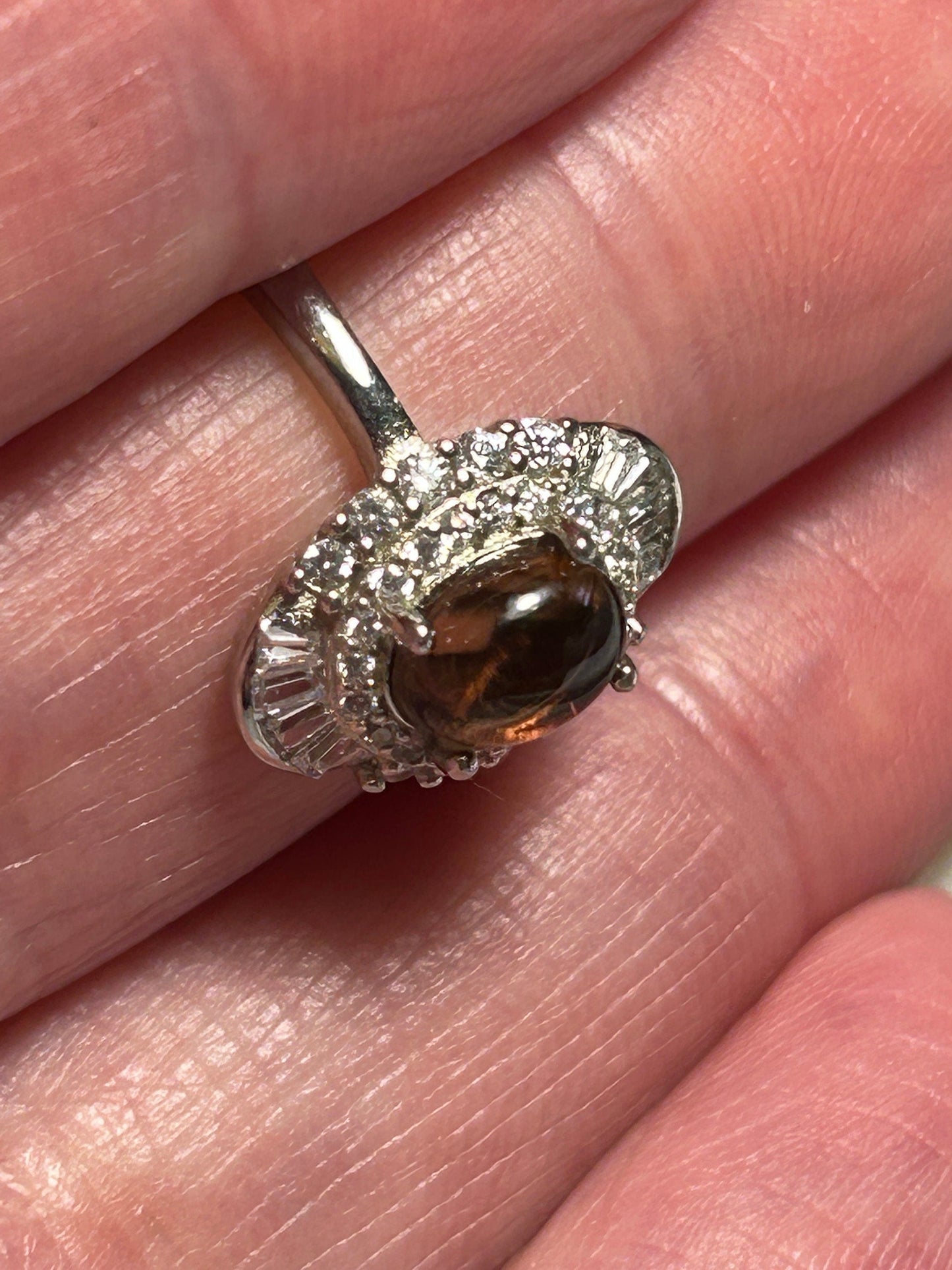 Pink Tourmaline Ring with CZ Accents • 925 Sterling Silver • Adjustable • Gift Box