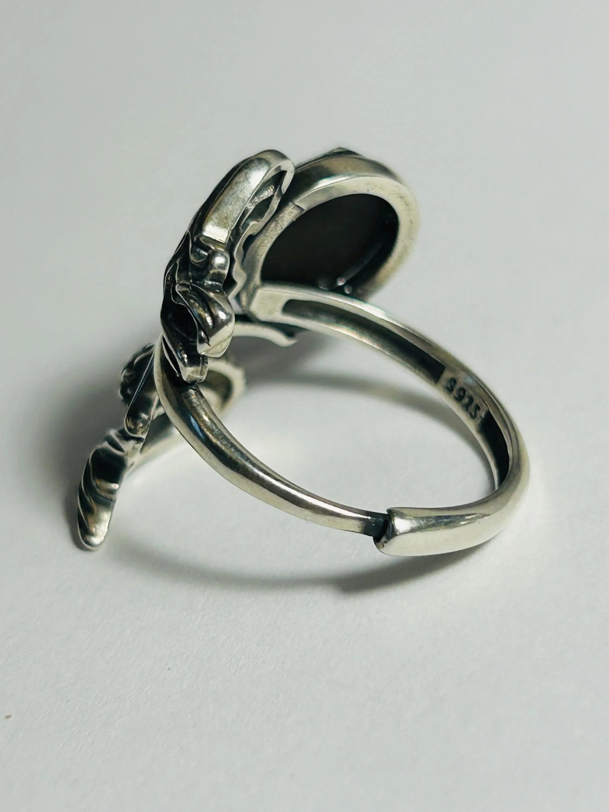 Mermaid Ring with Ammolite Gemstone • 925 Sterling Silver • Adjustable • Gift box Celtic Dragon Jewellery