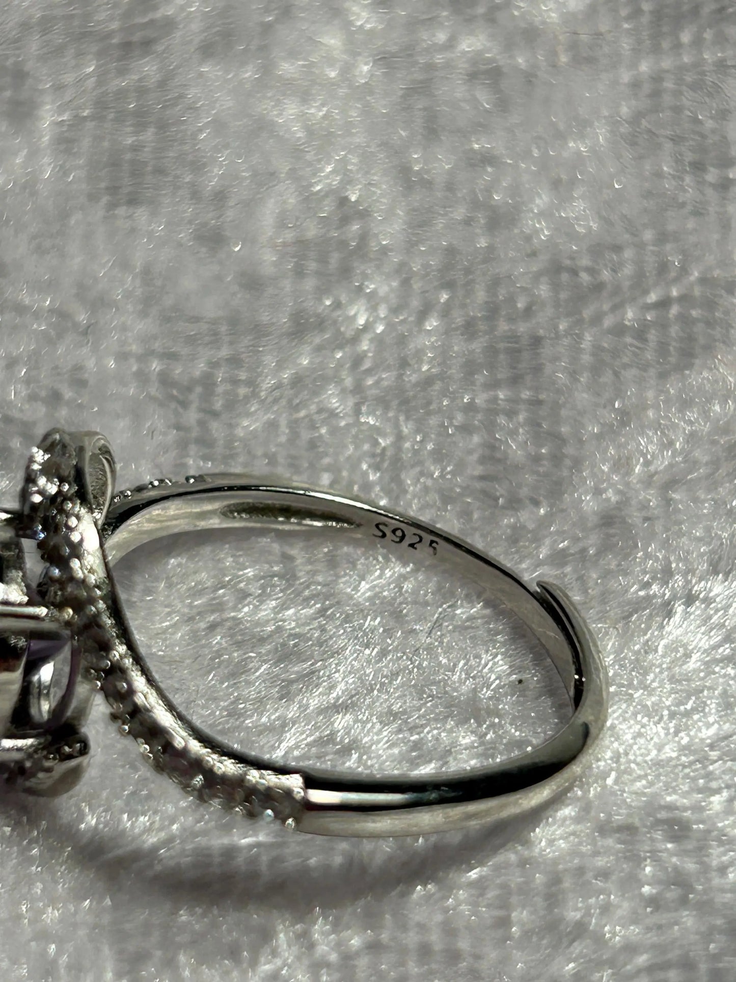 Snake Ring with Faceted Amethyst Gemstone & CZ • 925 Sterling Silver • Adjustable • Gift Box Celtic Dragon Jewellery