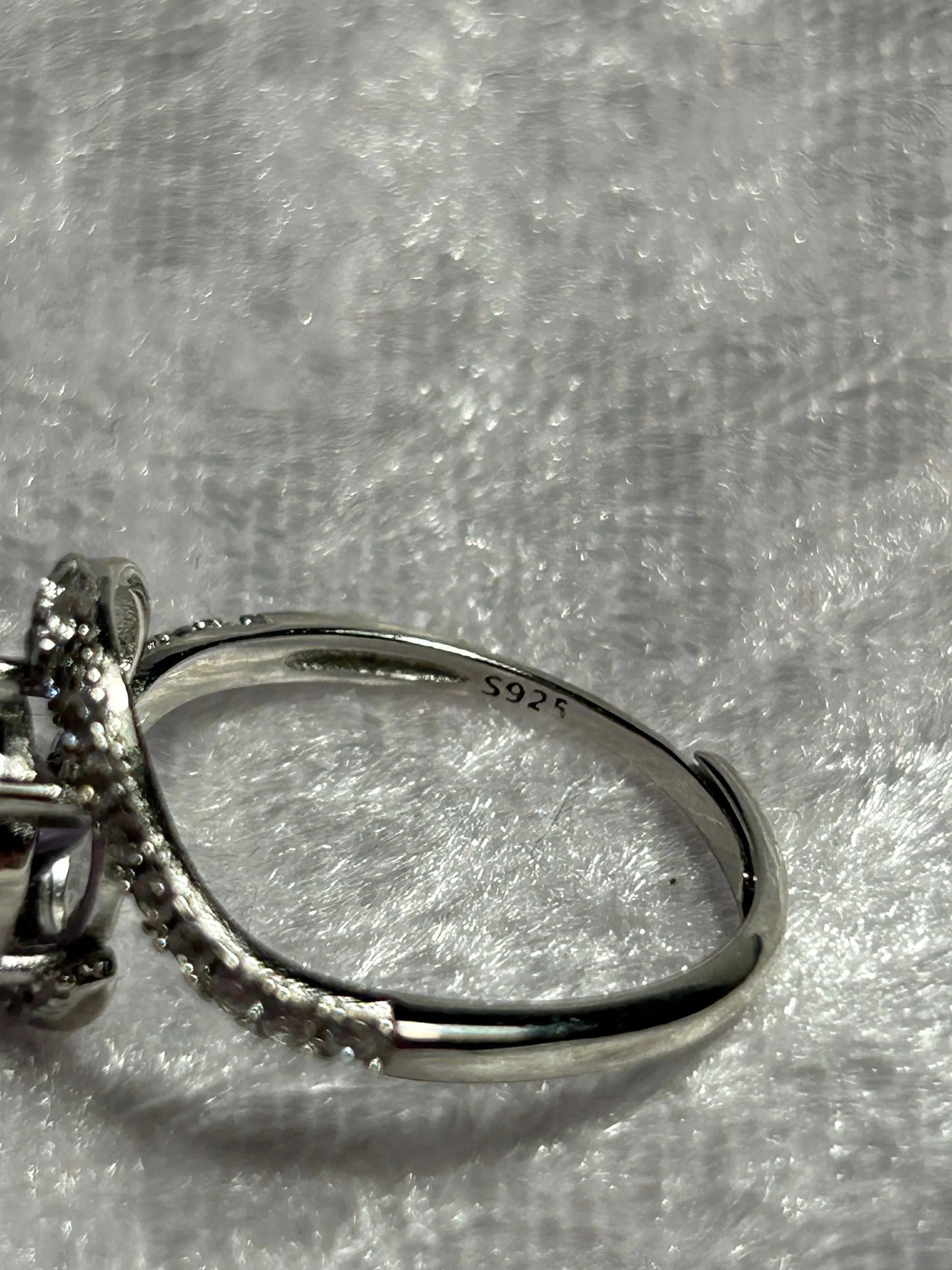 Snake Ring with Faceted Amethyst Gemstone & CZ • 925 Sterling Silver • Adjustable • Gift Box Celtic Dragon Jewellery
