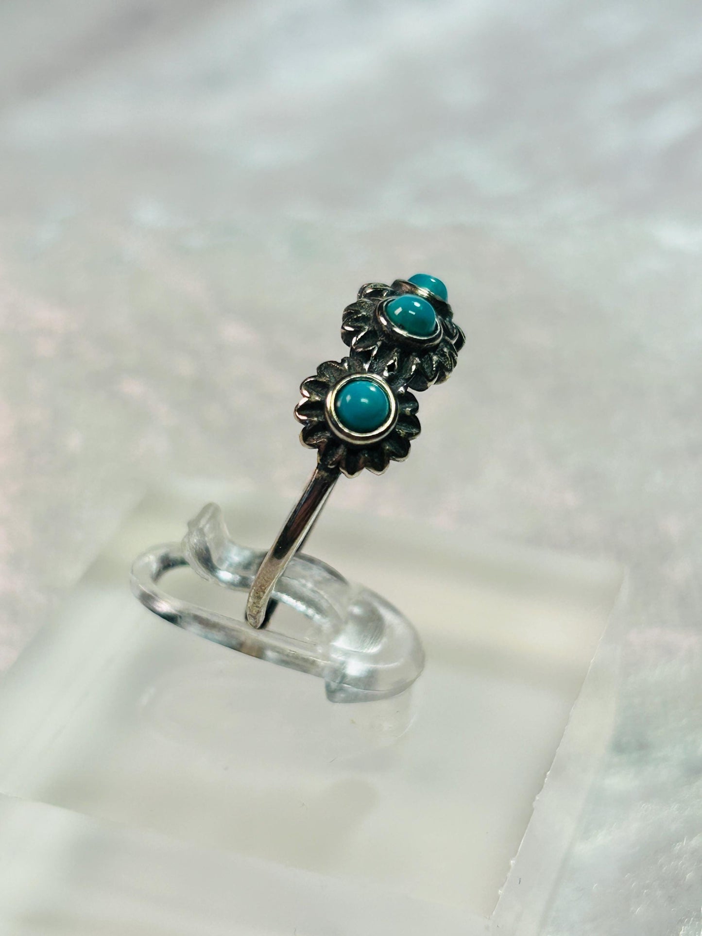 925 Silver Turquoise Ring • Adjustable • Giftbox