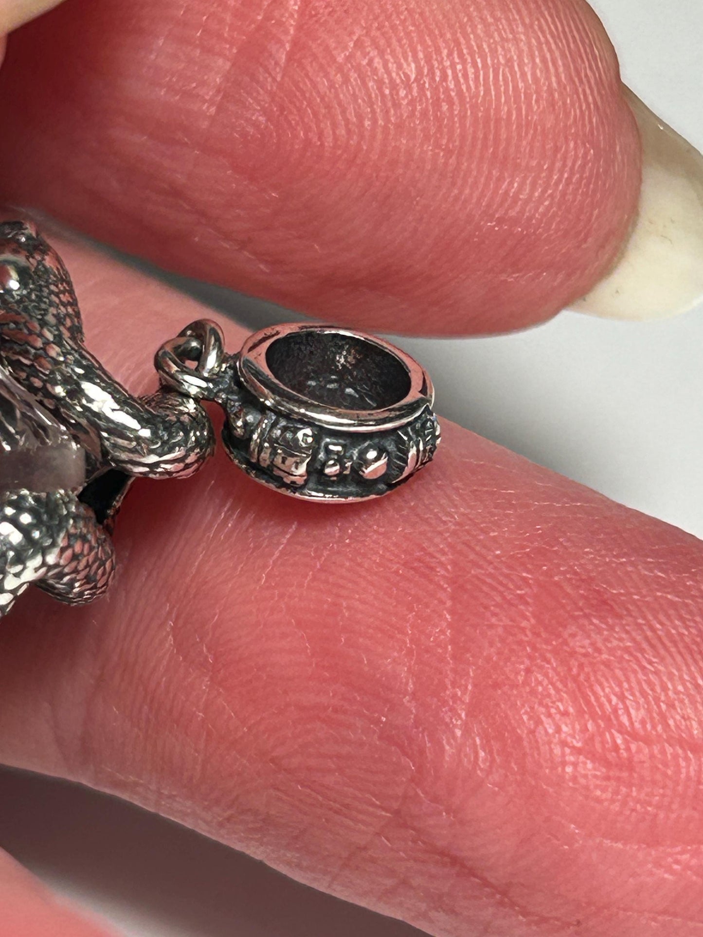 Sterling Silver Snake Pendant With Clear Quartz Gemstone - 925 - Gift Boxed