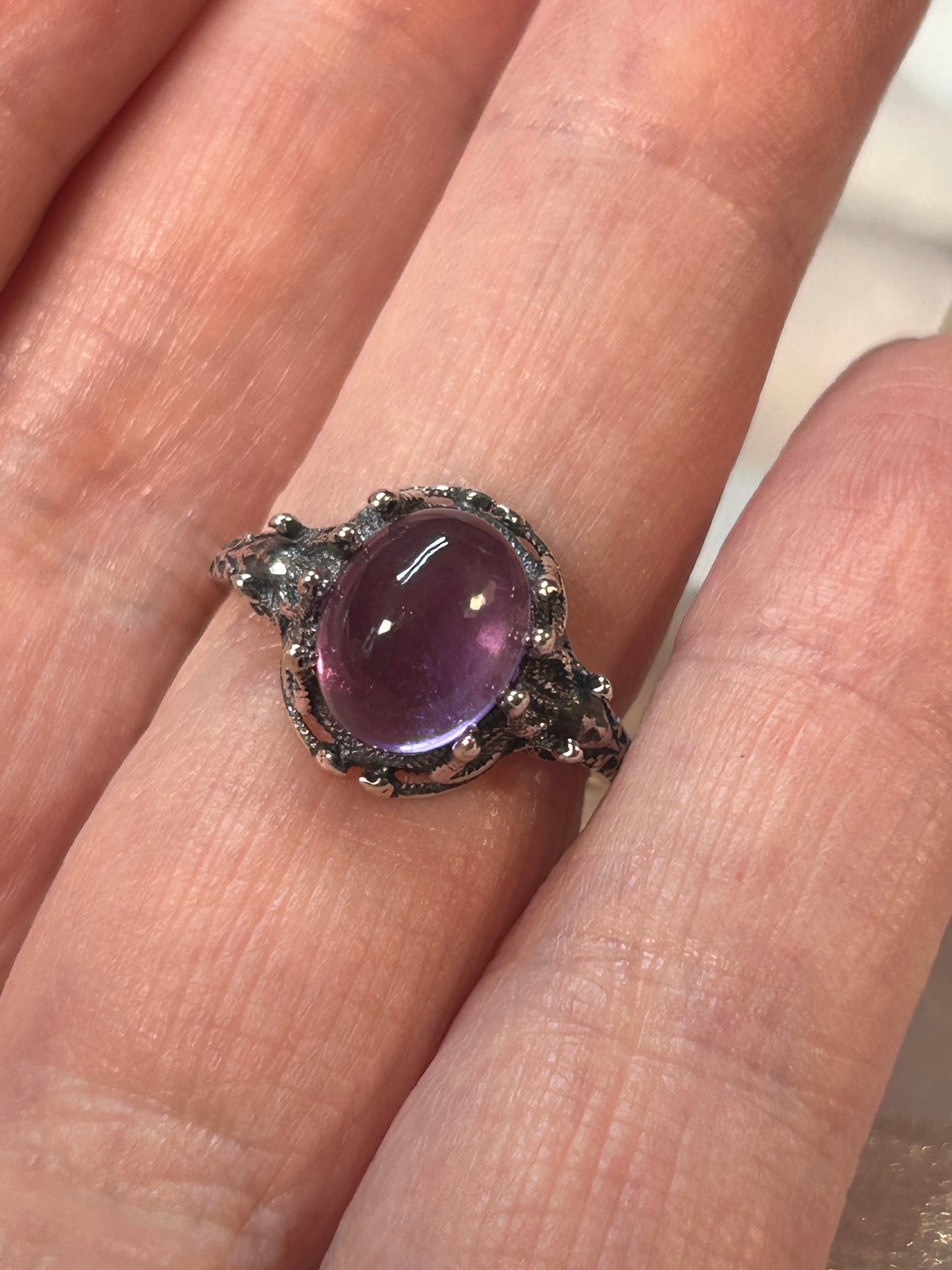 Amethyst Medusa Ring • 925 Sterling Silver • Snake Head Jewellery • Adjustable with Gift Box