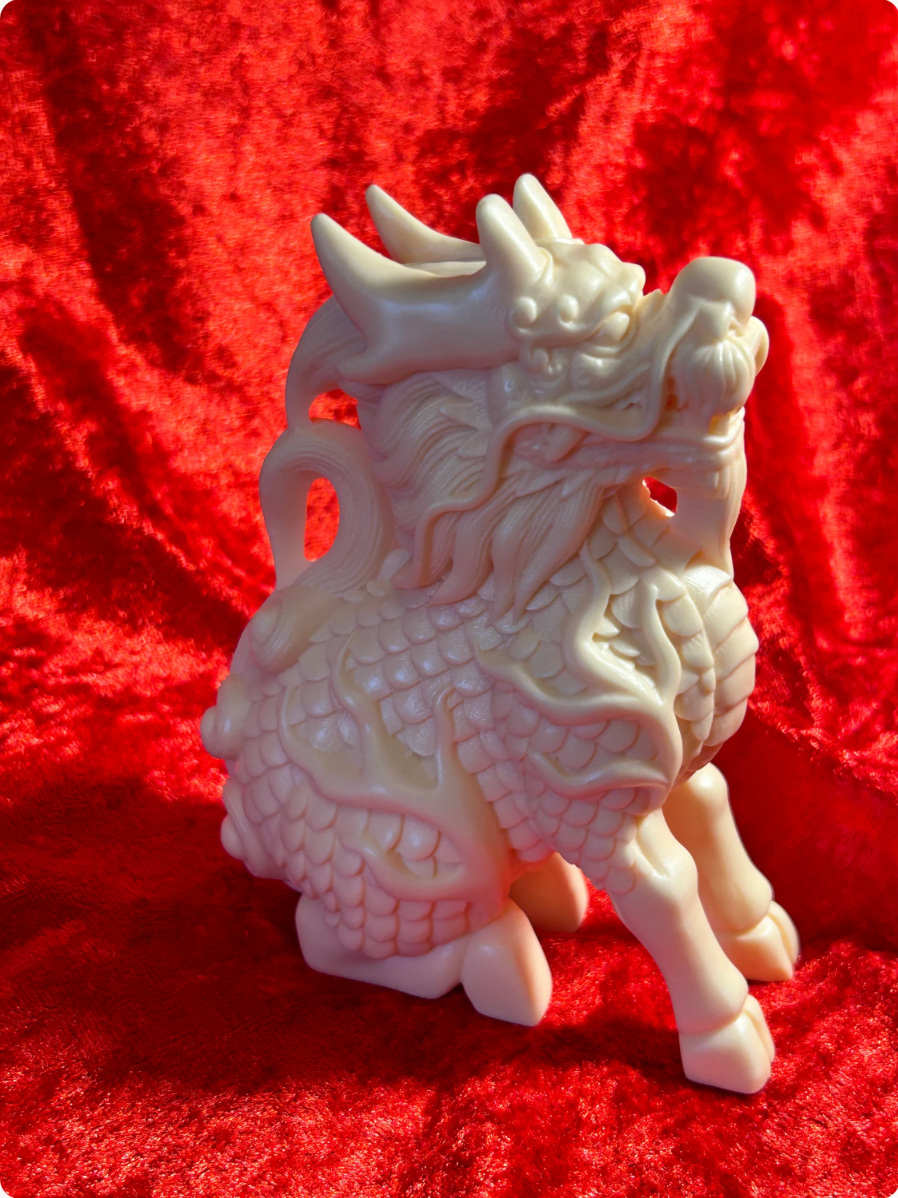 Chinese Dragon Figurine - 5 Inch Ivory Nut Dragon Statue - Feng Shui Ornament