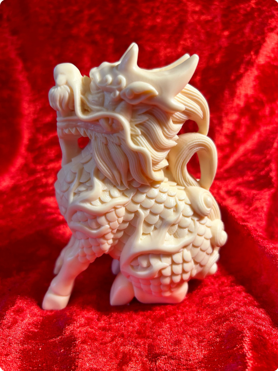 Chinese Dragon Figurine - 5 Inch Ivory Nut Dragon Statue - Feng Shui Ornament