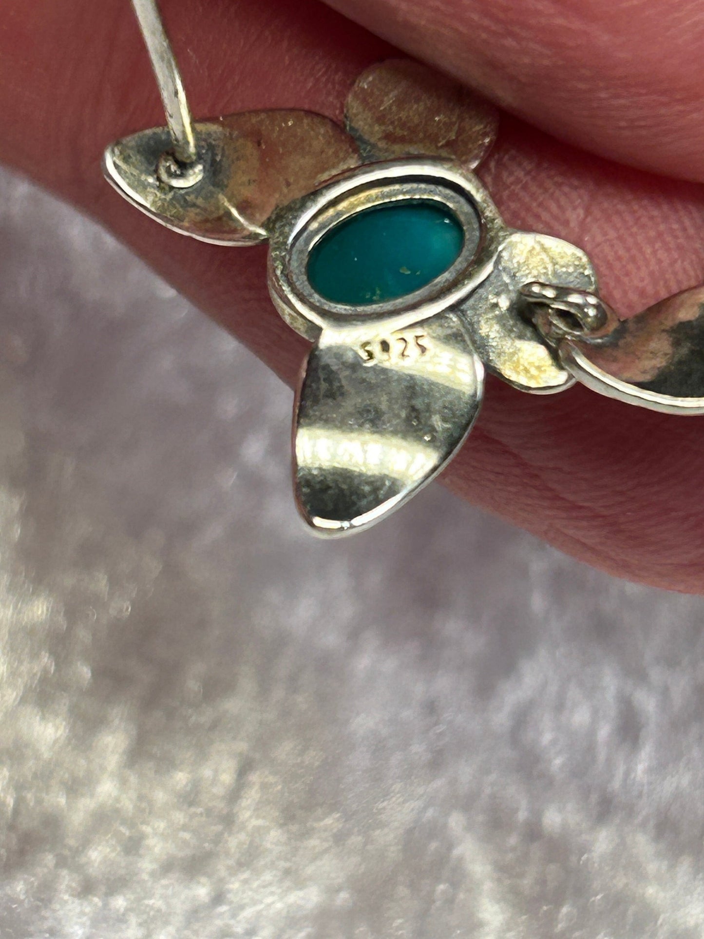 Butterfly Earrings with Turquoise Gemstones • 925 Sterling Silver • Gift Box