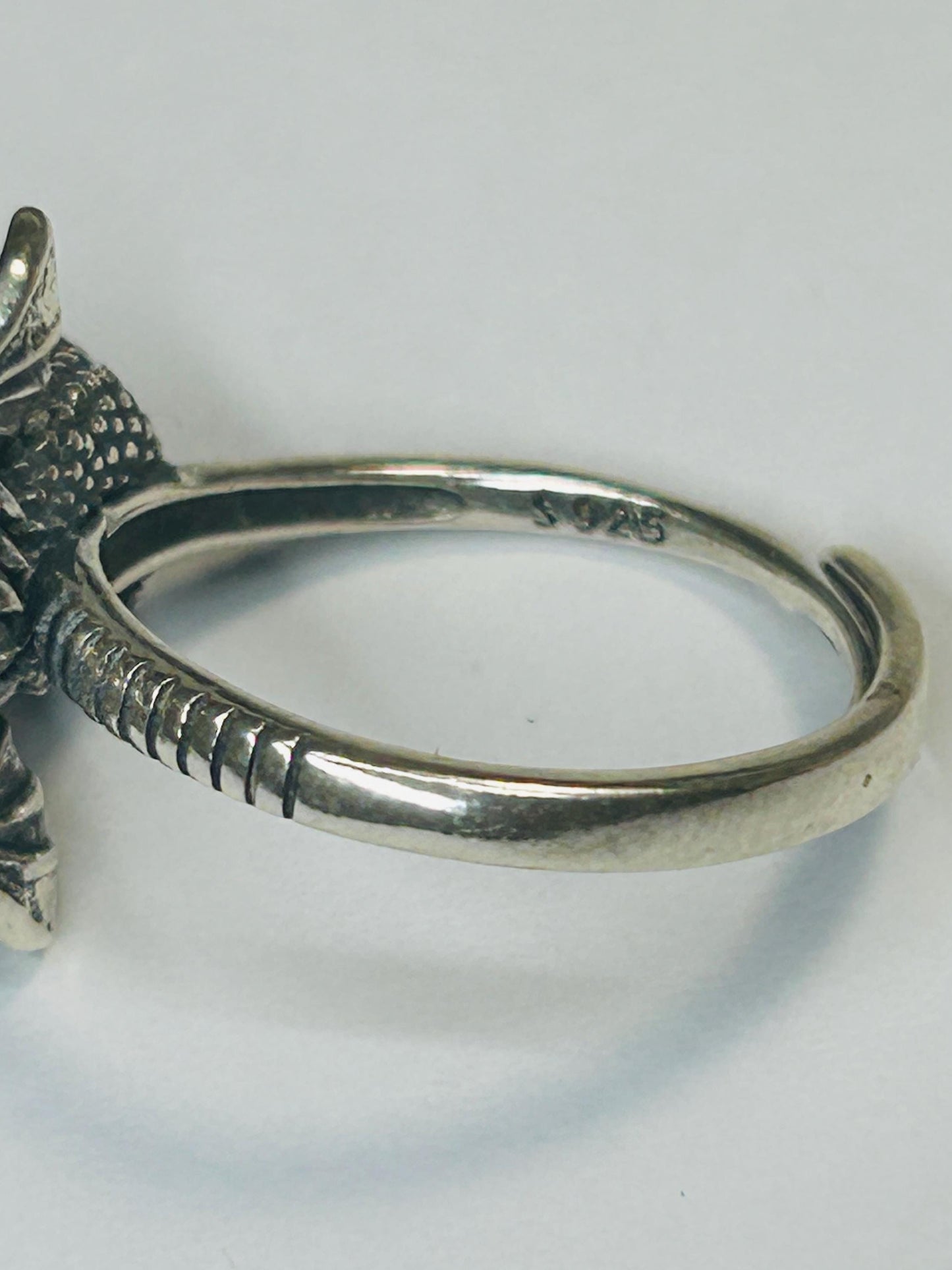 925 Silver Moonstone Ring • Baby Dragon Design • Adjustable • Giftbox