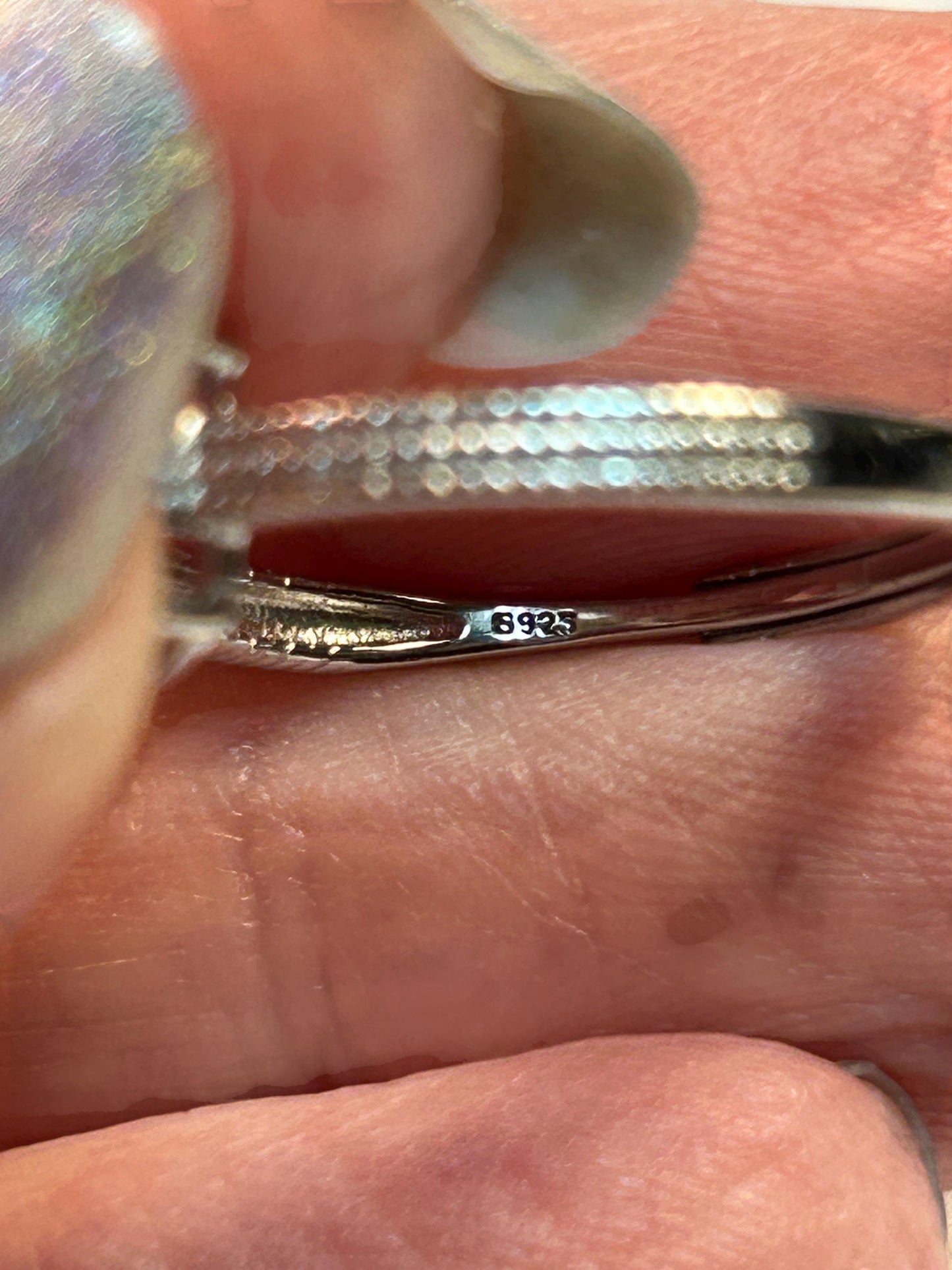 White Moonstone Ring • 925 Sterling Silver • Adjustable • Gift Box