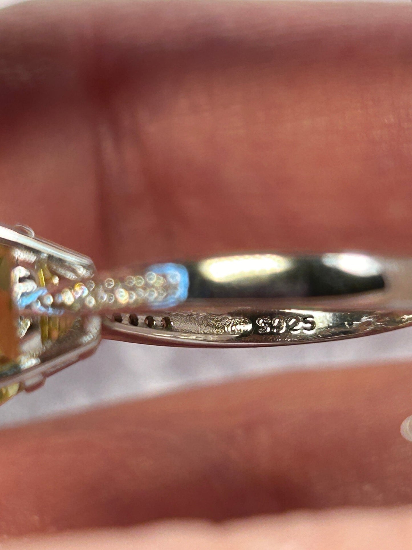 925 Silver Lemon Citrine Ring • Adjustable • Giftbox