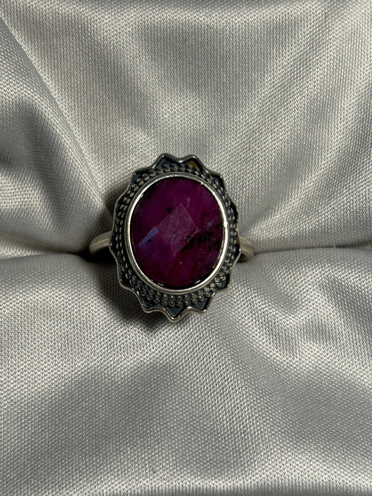 Oval Ruby Ring in 925 Sterling Silver with Adjustable Band Celtic Dragon Jewellery