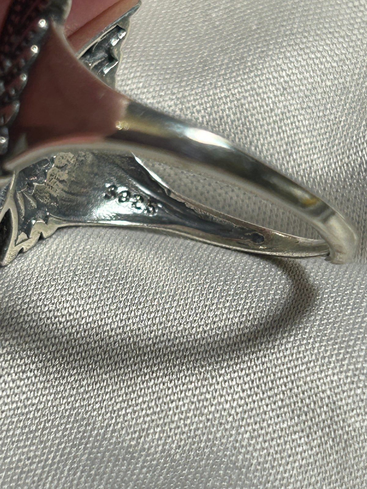 Eagle Ring with Black Opal Set in 925 Sterling Silver - Adjustable Gothic Phoenix Jewellery Celtic Dragon Jewellery