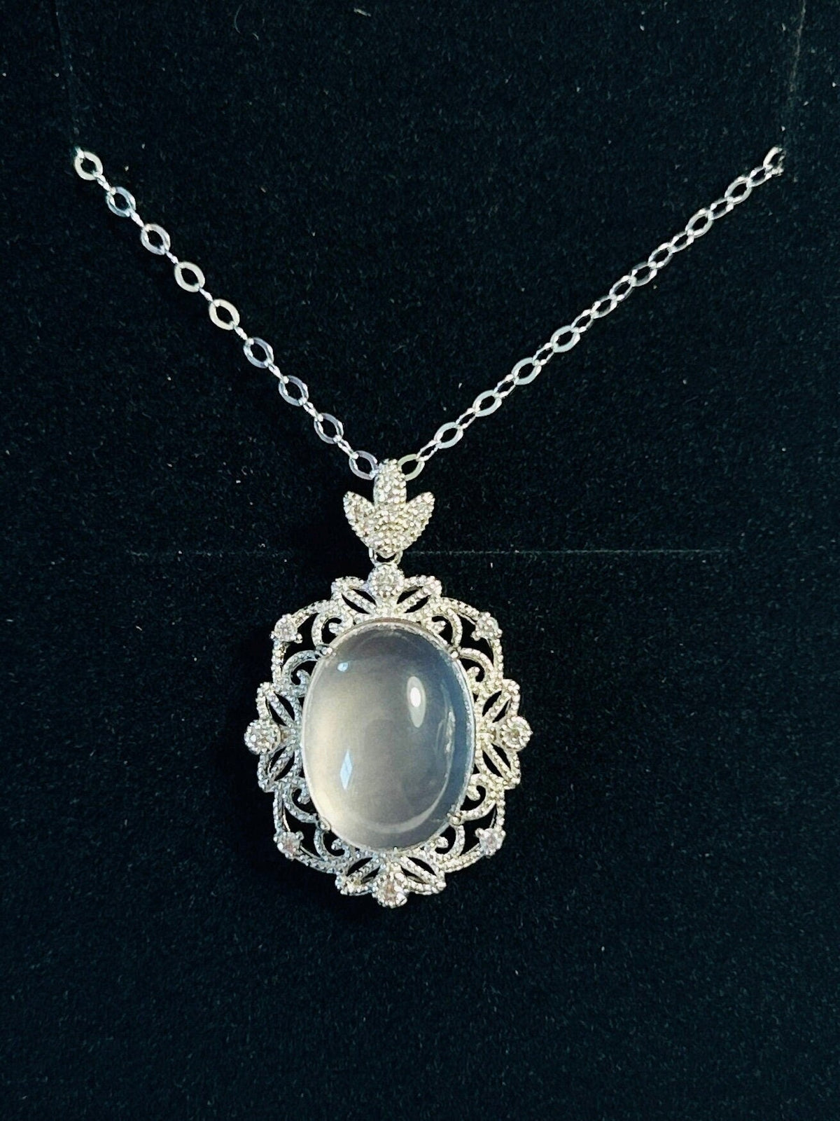 Oval Star Rose Quartz Pendant in 925 Sterling Silver with CZ Accents Celtic Dragon Jewellery