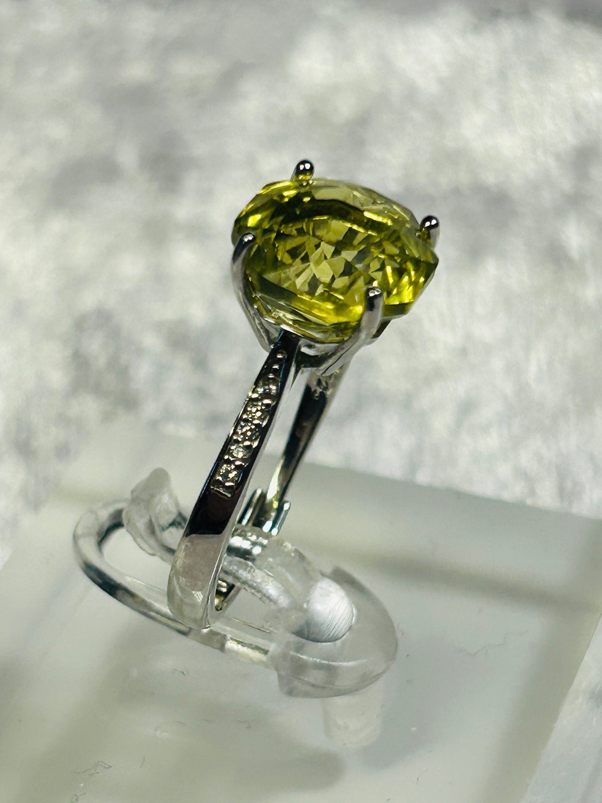 Lemon Citrine Solitaire Ring in 925 Sterling Silver & Adjustable Band Celtic Dragon Jewellery